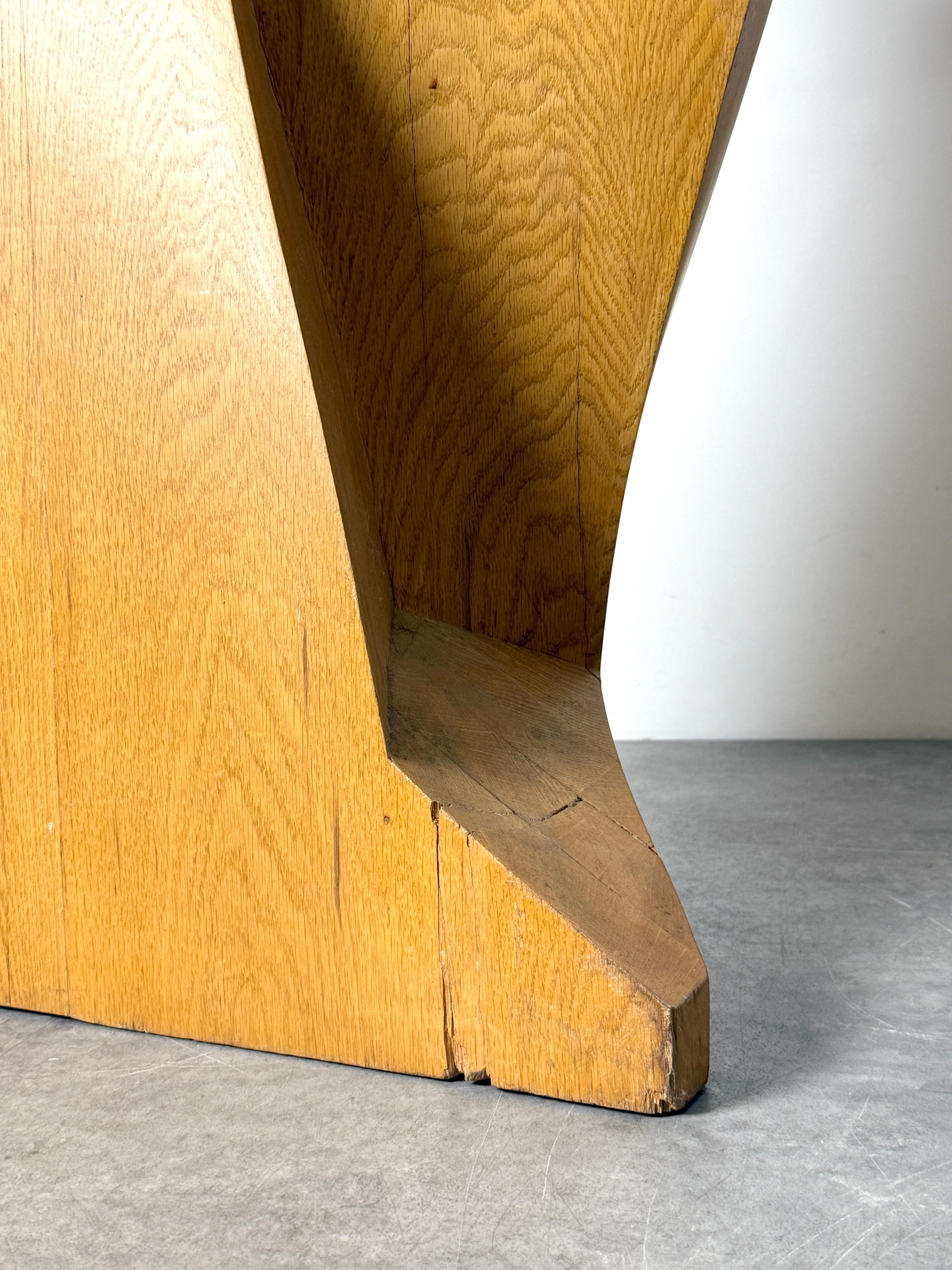 Large Geometric Abstract Modernist Hand Carved Wooden Bird Floor Sculpture 1980s For Sale 8