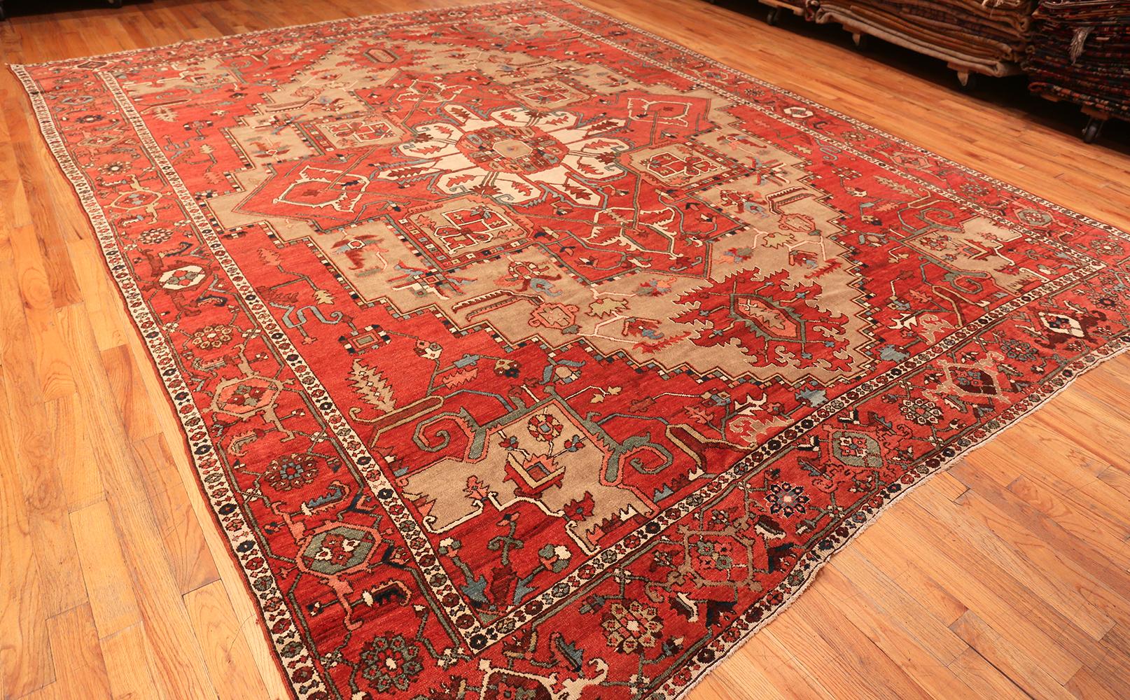Antique Persian Serapi Rug. Size: 11 ft 6 in x 15 ft For Sale 3