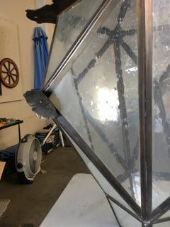 Large Geometric Bronze and Copper Lantern in the Style of Lyman Drake