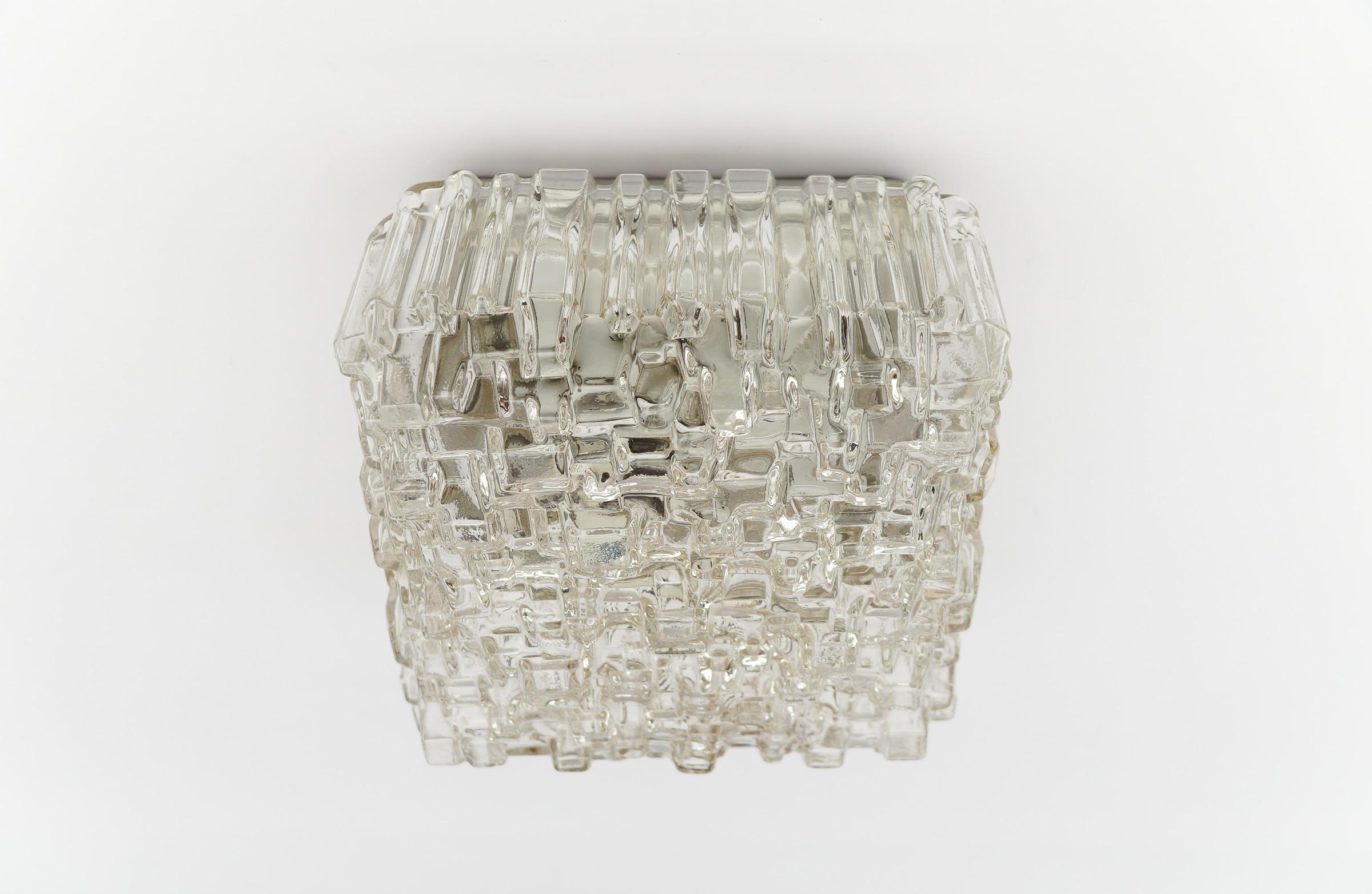 Large Geometric Bubble Glass Wall Lamp Flush Mount by Hoffmann Leuchten 1960s For Sale 3