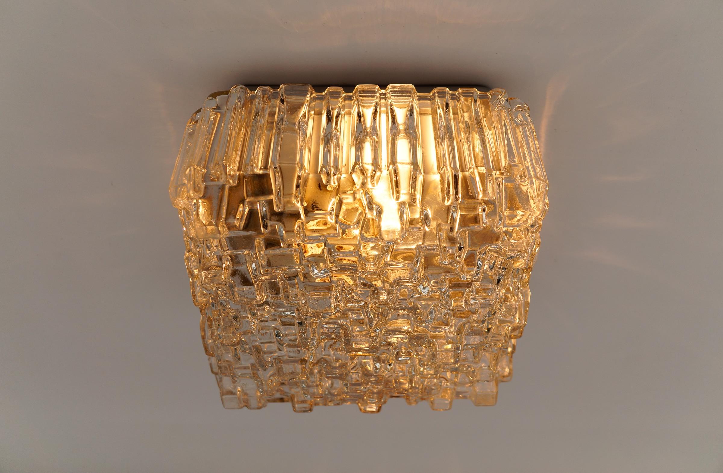 Large Geometric Bubble Glass Wall Lamp Flush Mount by Hoffmann Leuchten 1960s For Sale 4