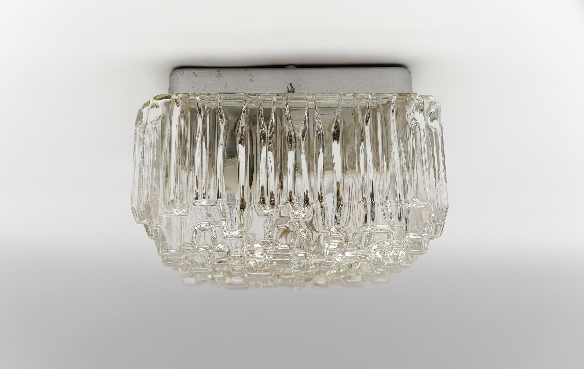 Mid-20th Century Large Geometric Bubble Glass Wall Lamp Flush Mount by Hoffmann Leuchten 1960s For Sale