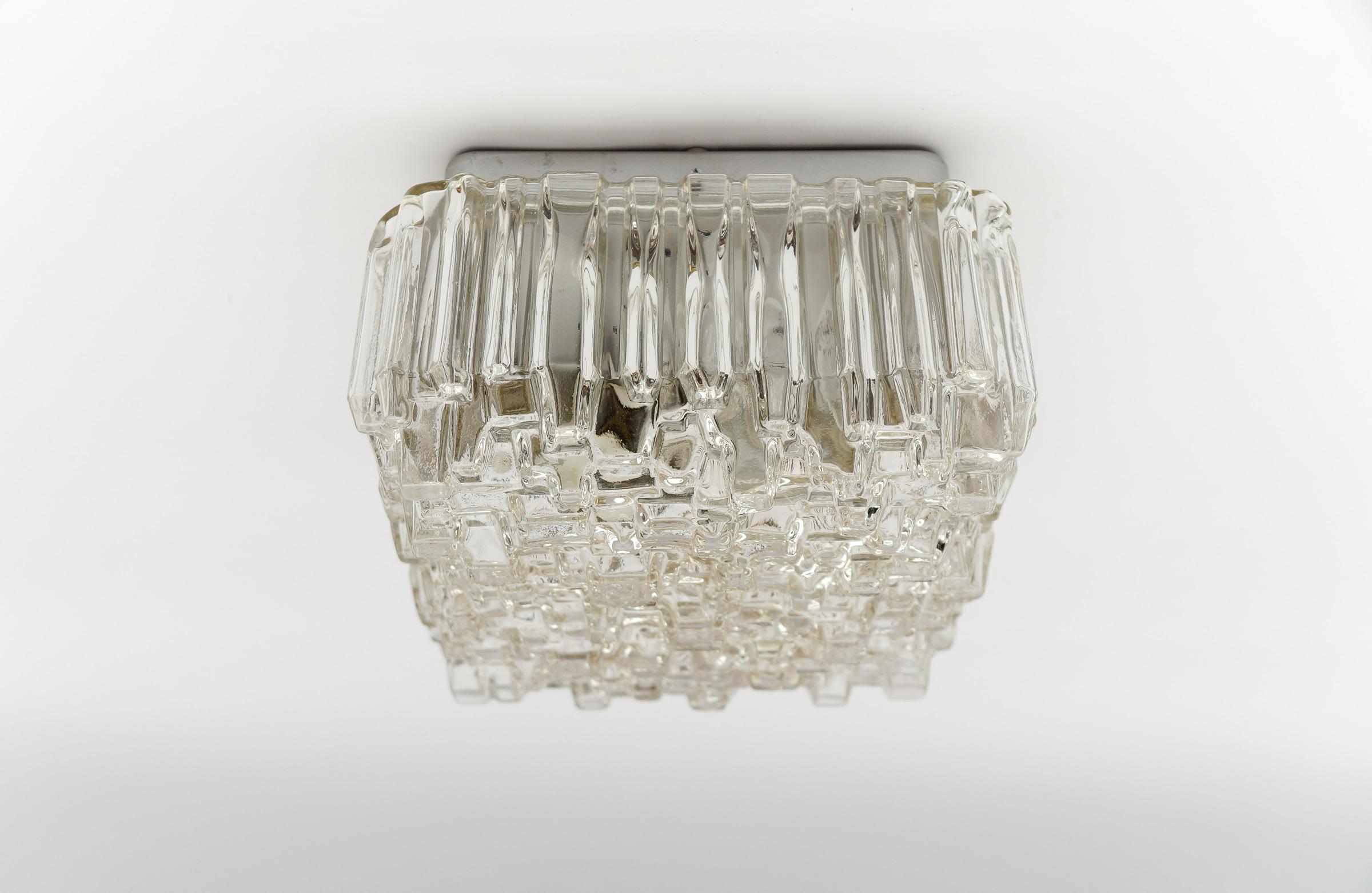 Large Geometric Bubble Glass Wall Lamp Flush Mount by Hoffmann Leuchten 1960s For Sale 1