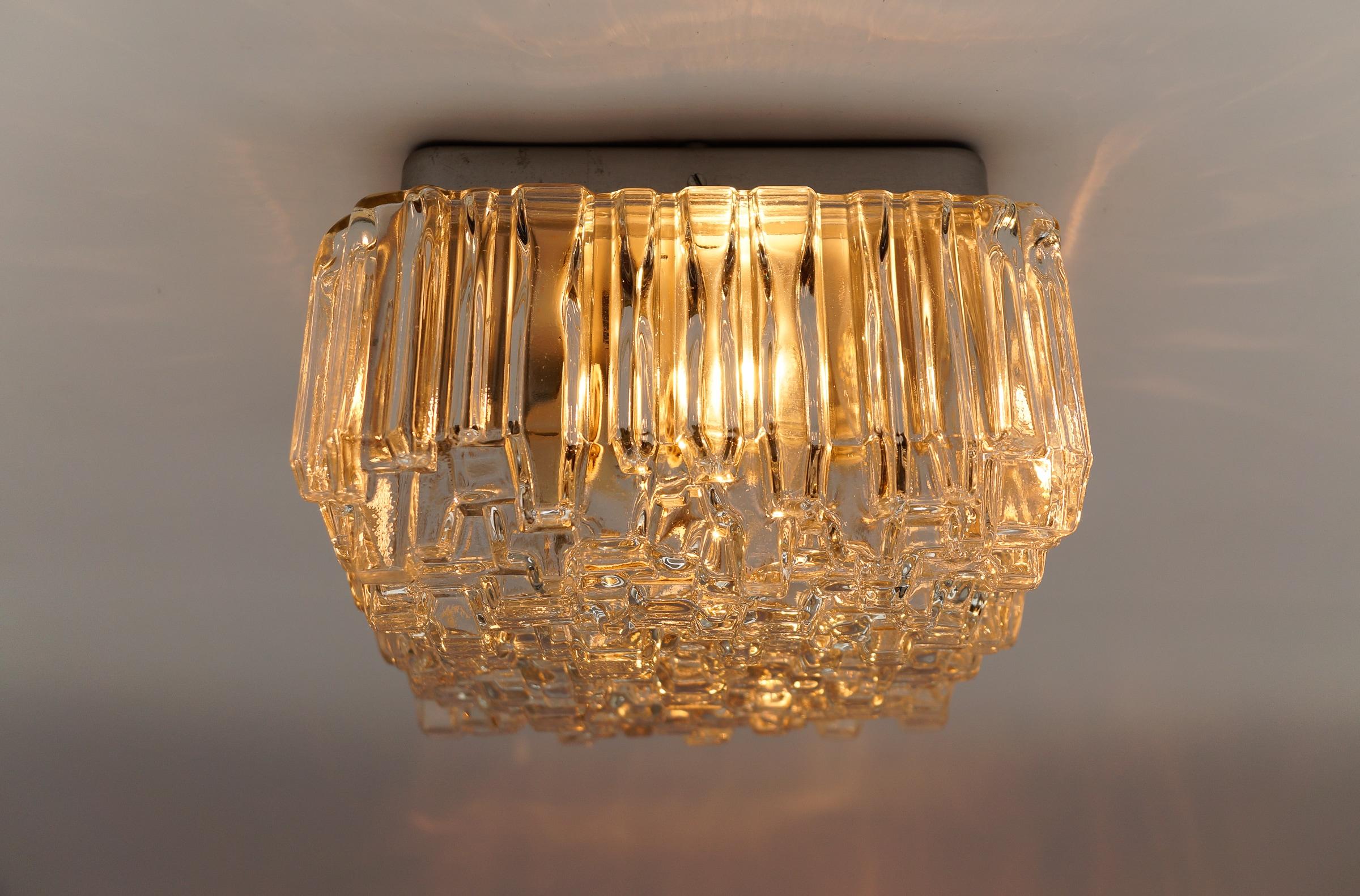 Large Geometric Bubble Glass Wall Lamp Flush Mount by Hoffmann Leuchten 1960s For Sale 2