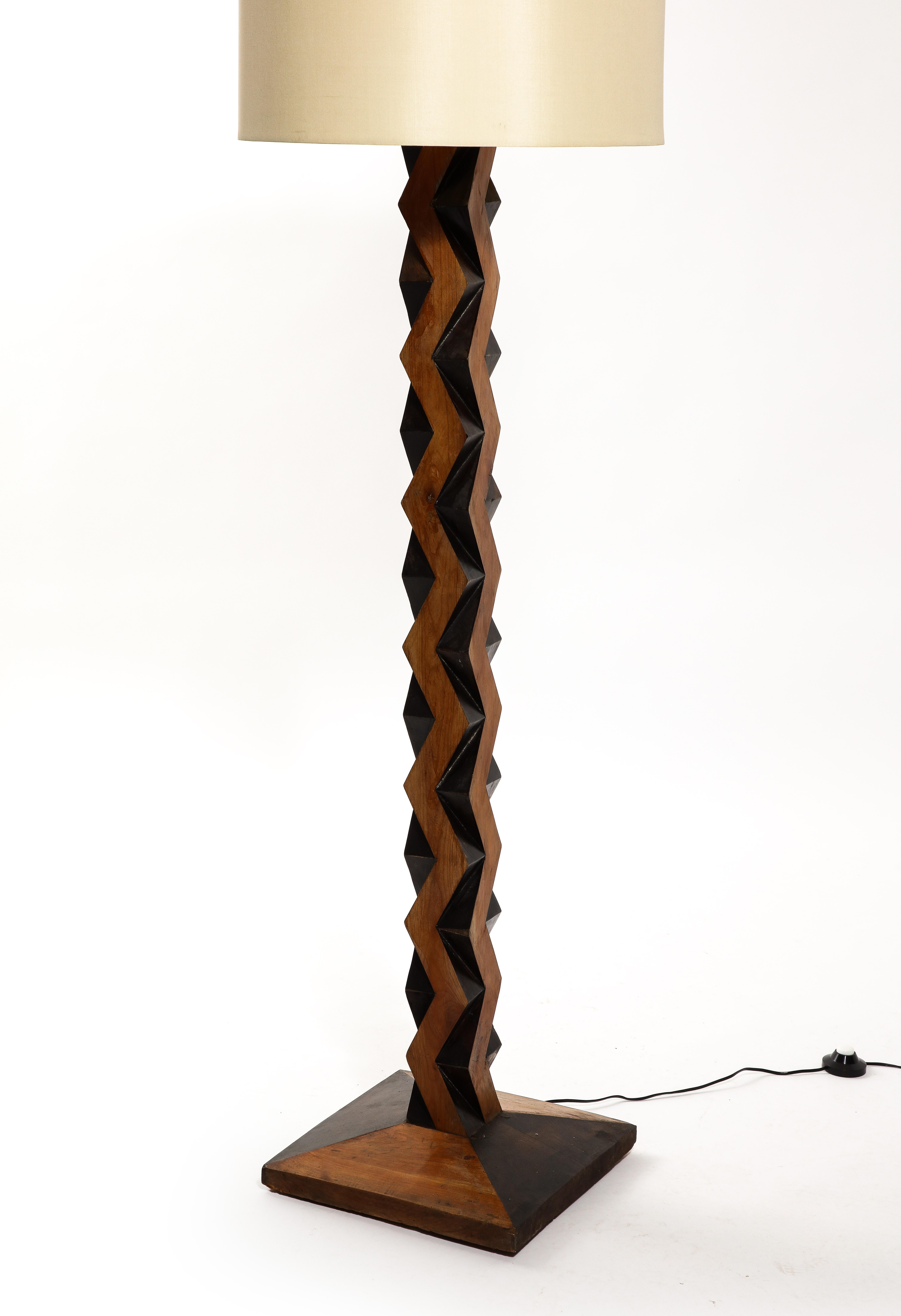 Large Geometric Floor Lamp, France 1950's 4