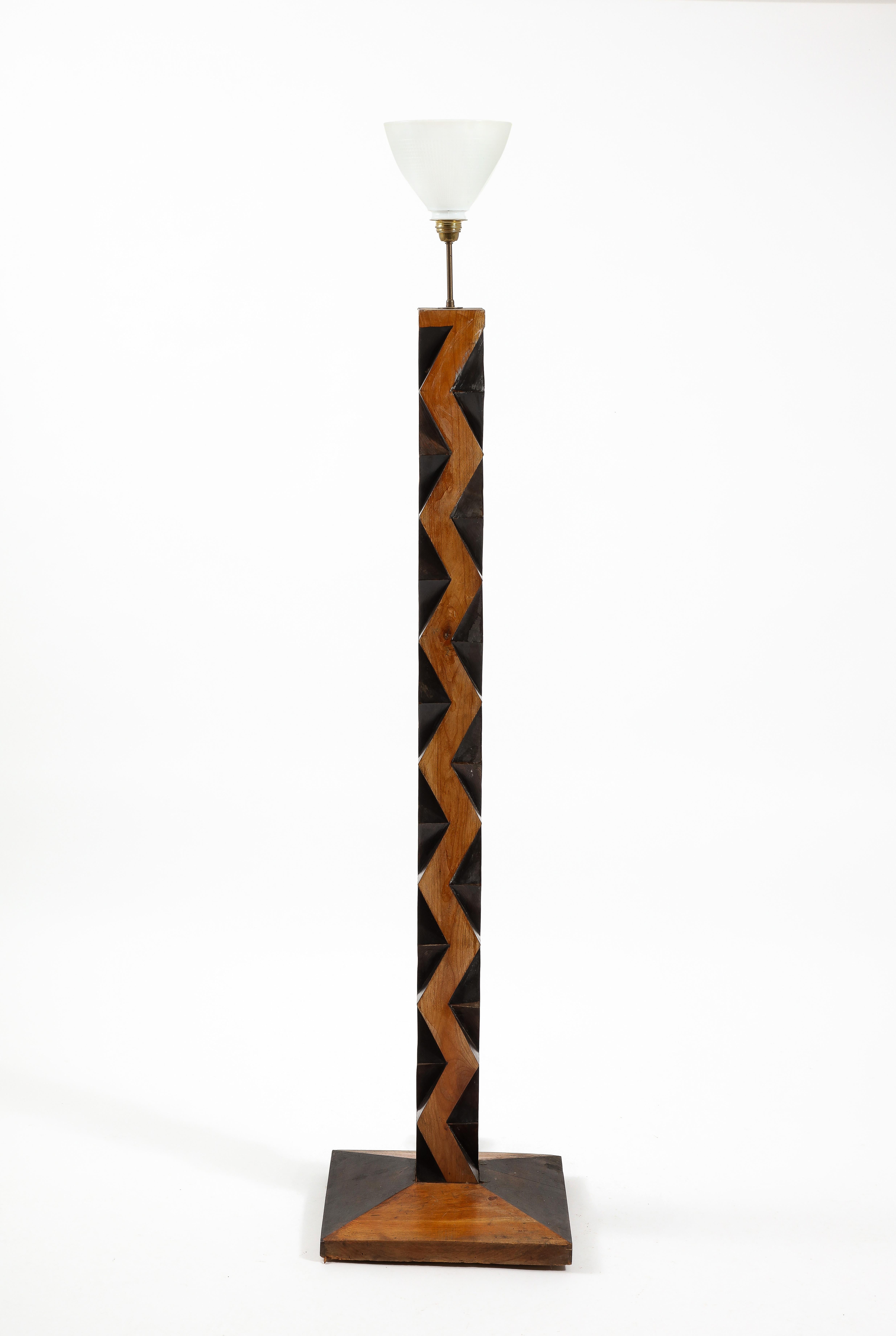 Large Geometric Floor Lamp, France 1950's 5