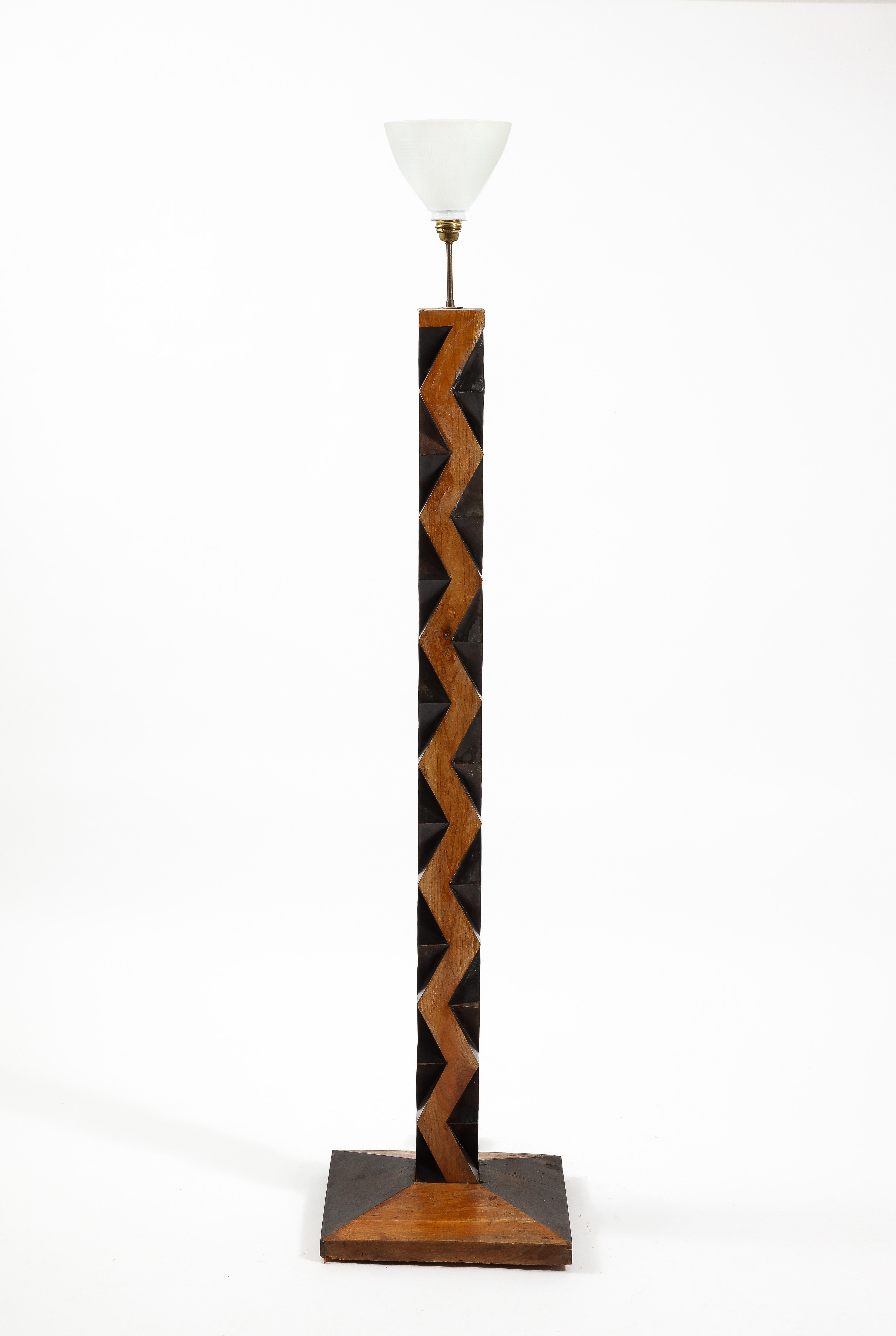 Large Geometric Floor Lamp, France 1950's For Sale 5