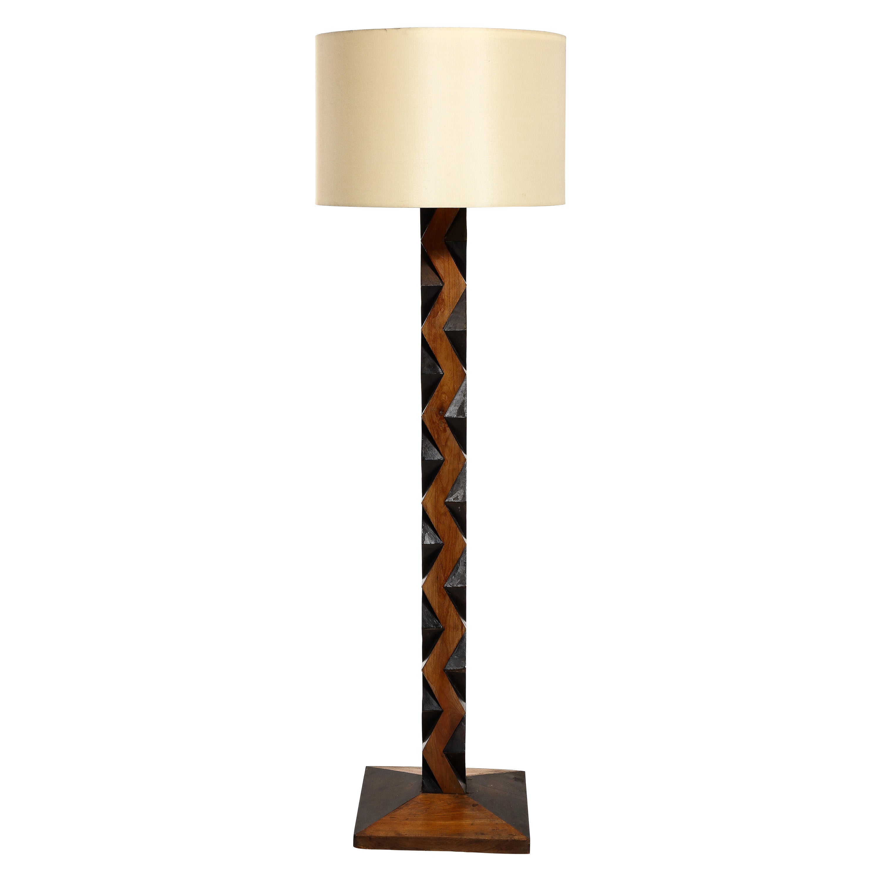 Large Geometric Floor Lamp, France 1950's
