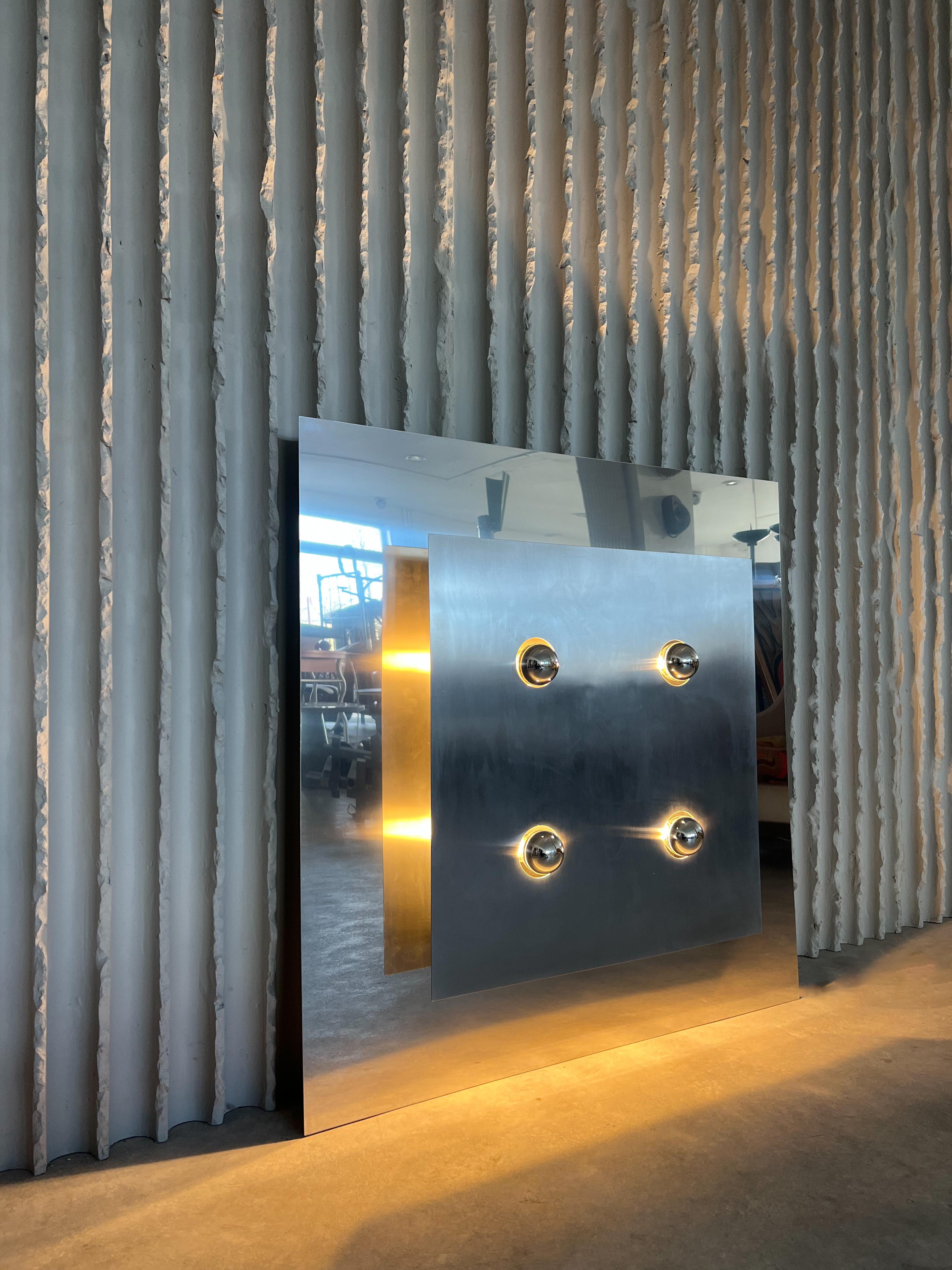 Spazzolato Grande scultura geometrica di illuminazione 