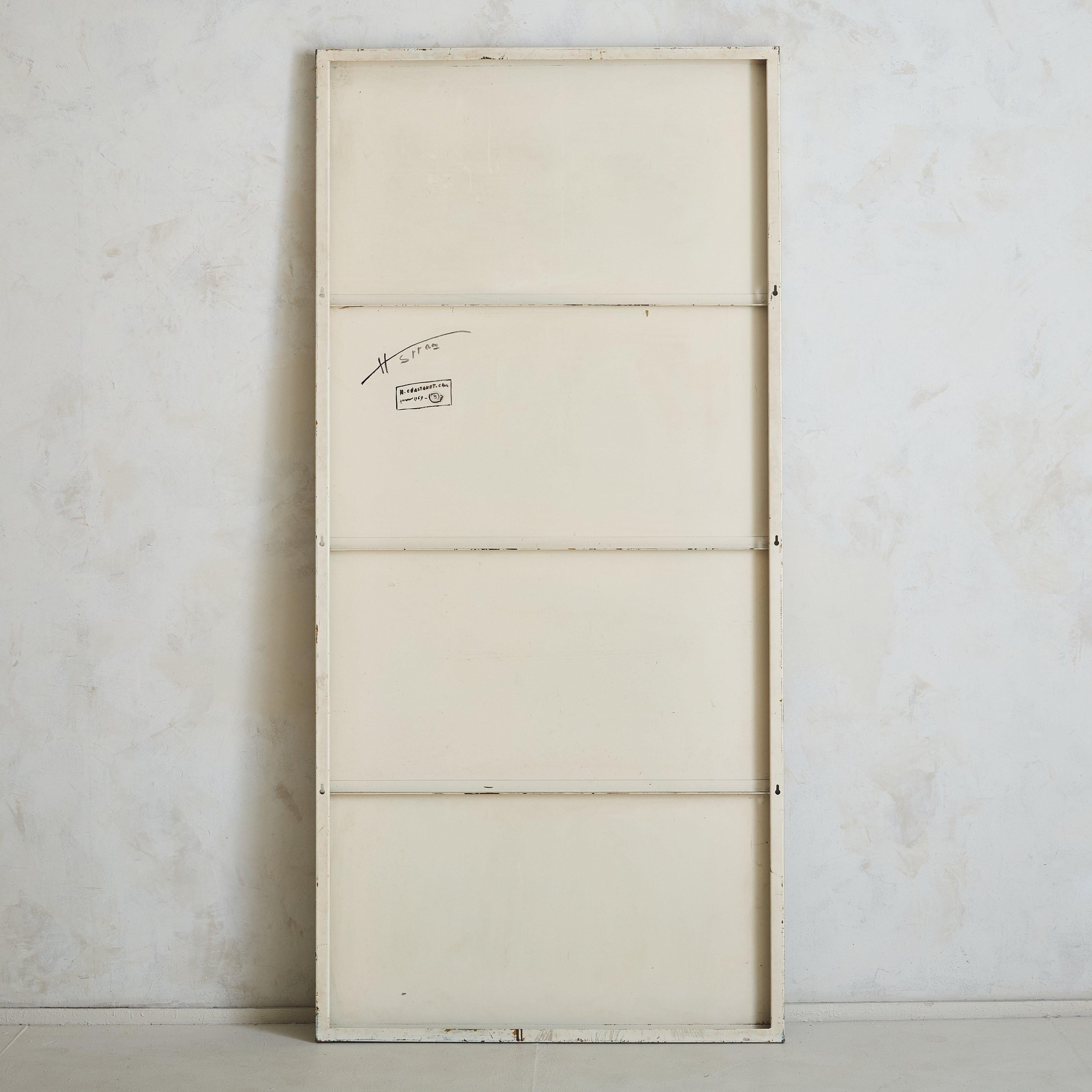 Große geometrische Metalltafel von Hermine Chastanet, 1969 im Angebot 4