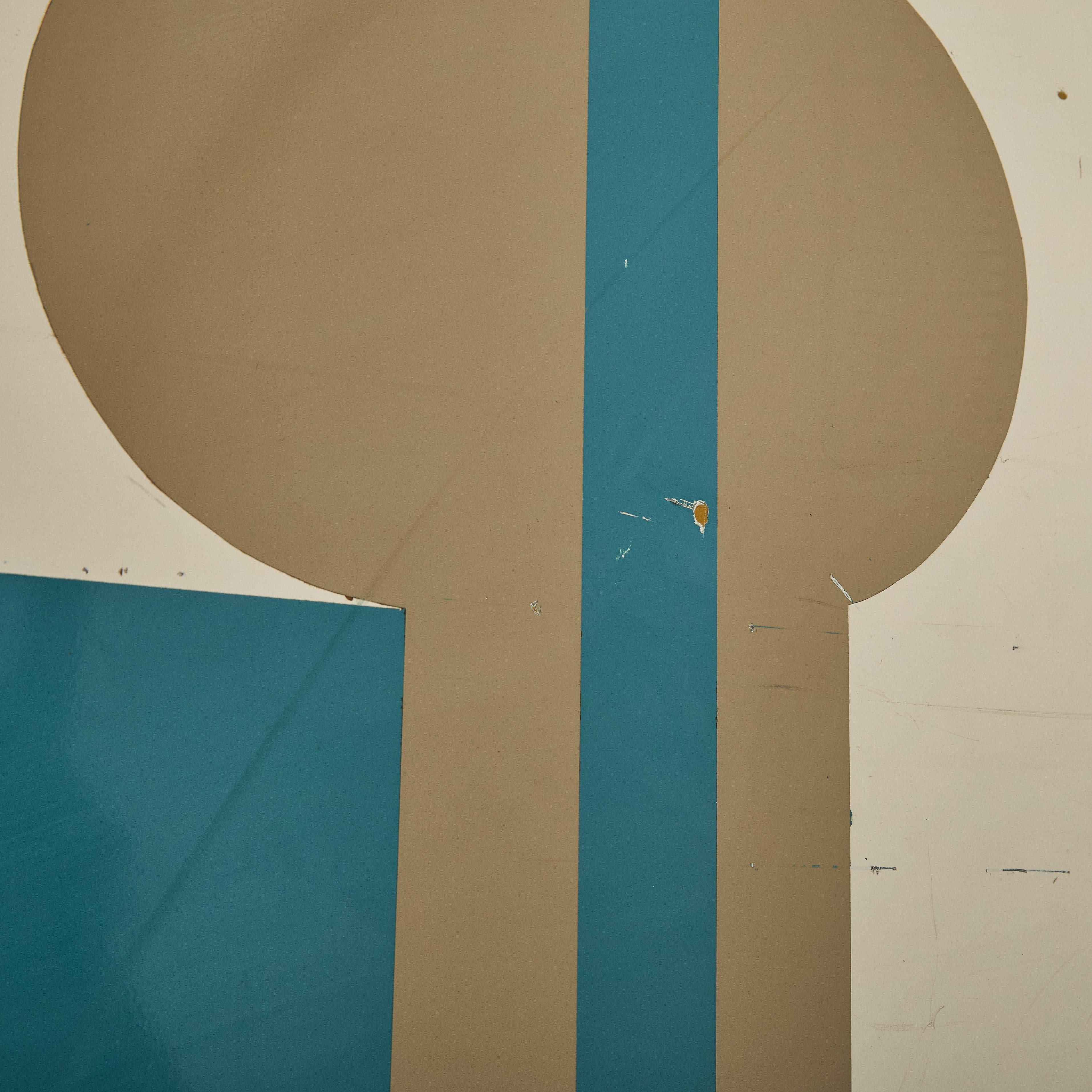 Große geometrische Metalltafel von Hermine Chastanet, 1969 im Angebot 5
