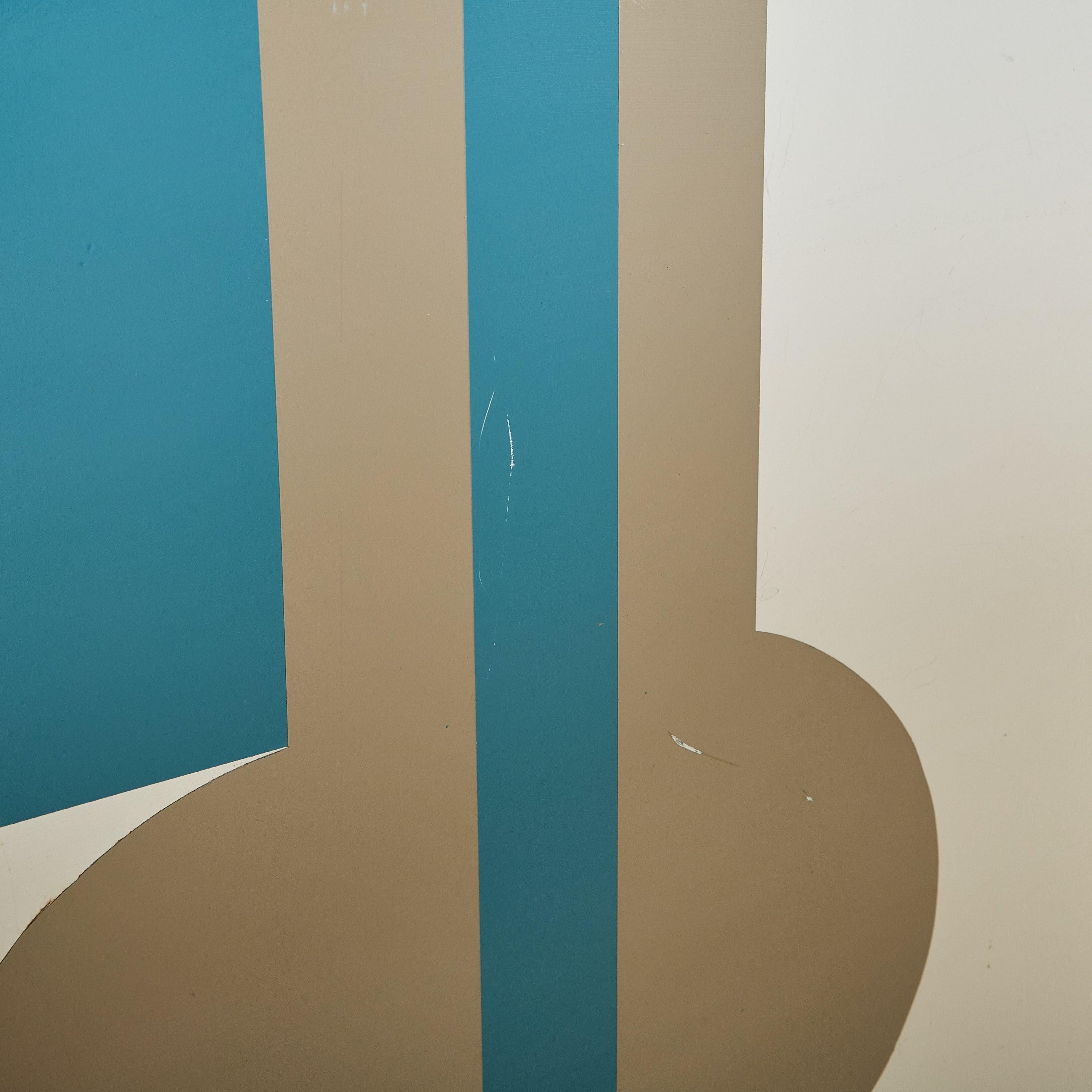 Große geometrische Metalltafel von Hermine Chastanet, 1969 (Moderne der Mitte des Jahrhunderts) im Angebot