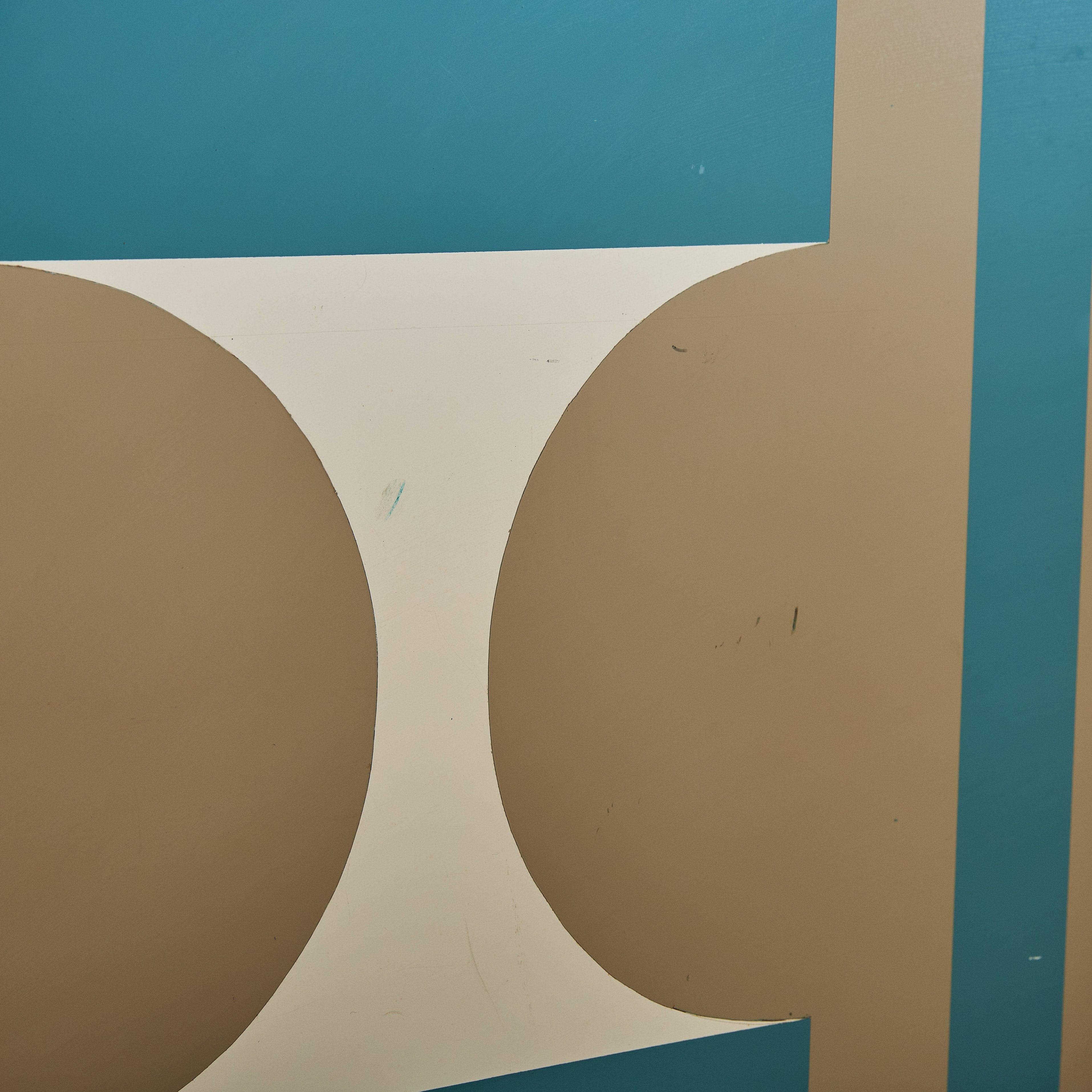 Große geometrische Metalltafel von Hermine Chastanet, 1969 im Angebot 3