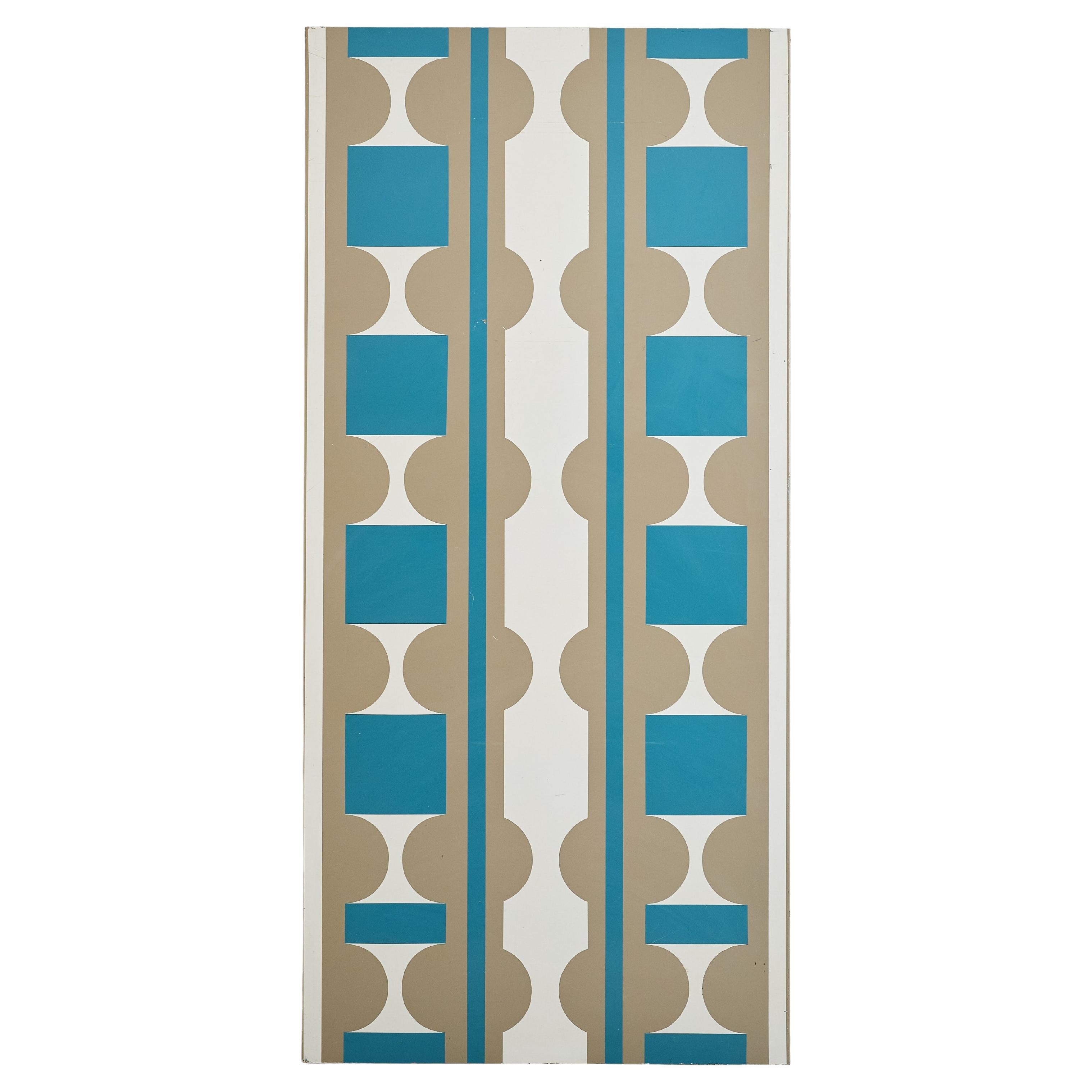 Große geometrische Metalltafel von Hermine Chastanet, 1969
