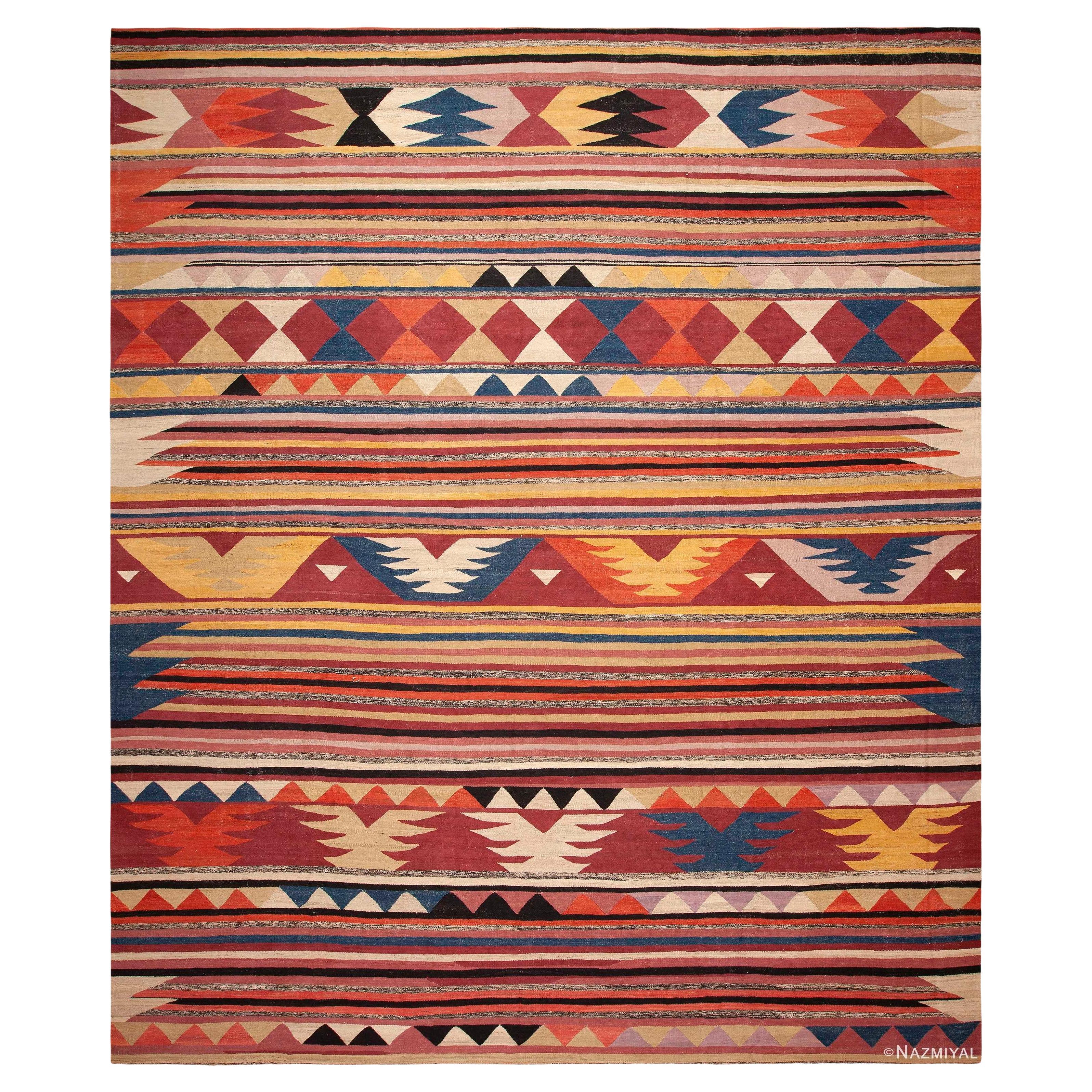 Nazmiyal Collection Large Geometric Modern Kilim Rug 13'6" x 16'1"