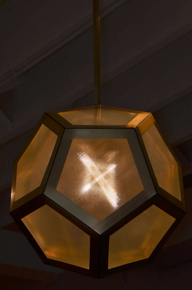 Large Geometric Pentagon Hanging Lantern For Sale 3