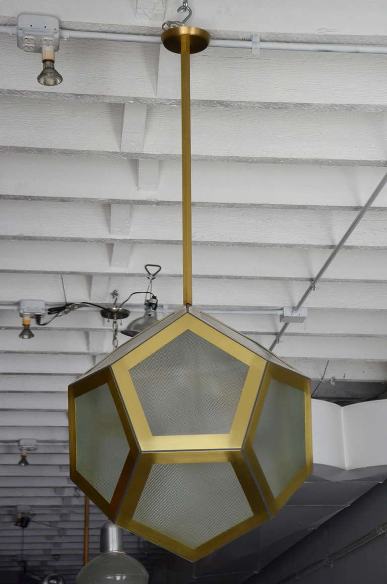 German Large Geometric Pentagon Hanging Lantern For Sale