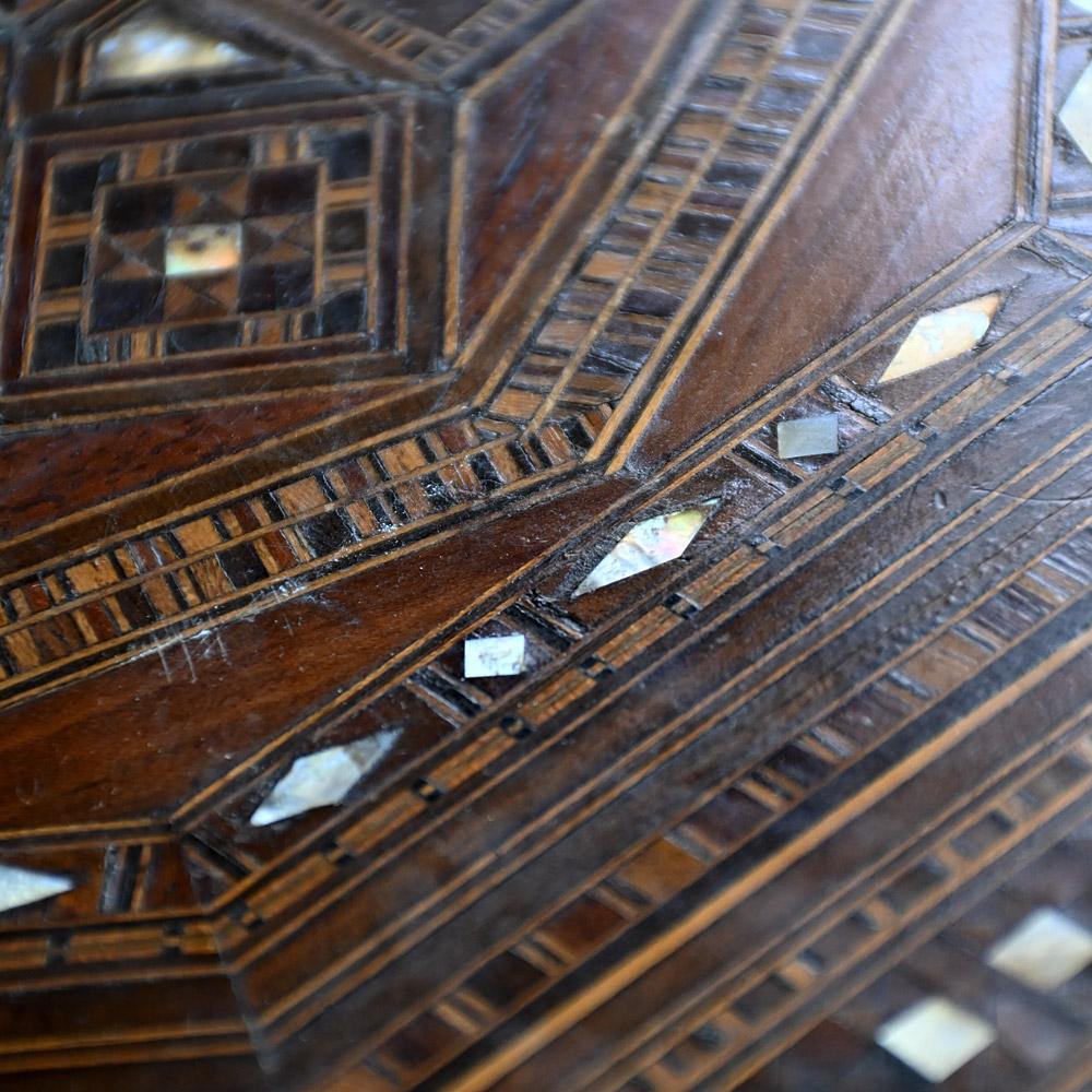 Pine Large Geometric Shaped Early 20th Century Damascus Side Table