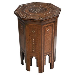 Large Geometric Shaped Early 20th Century Damascus Side Table