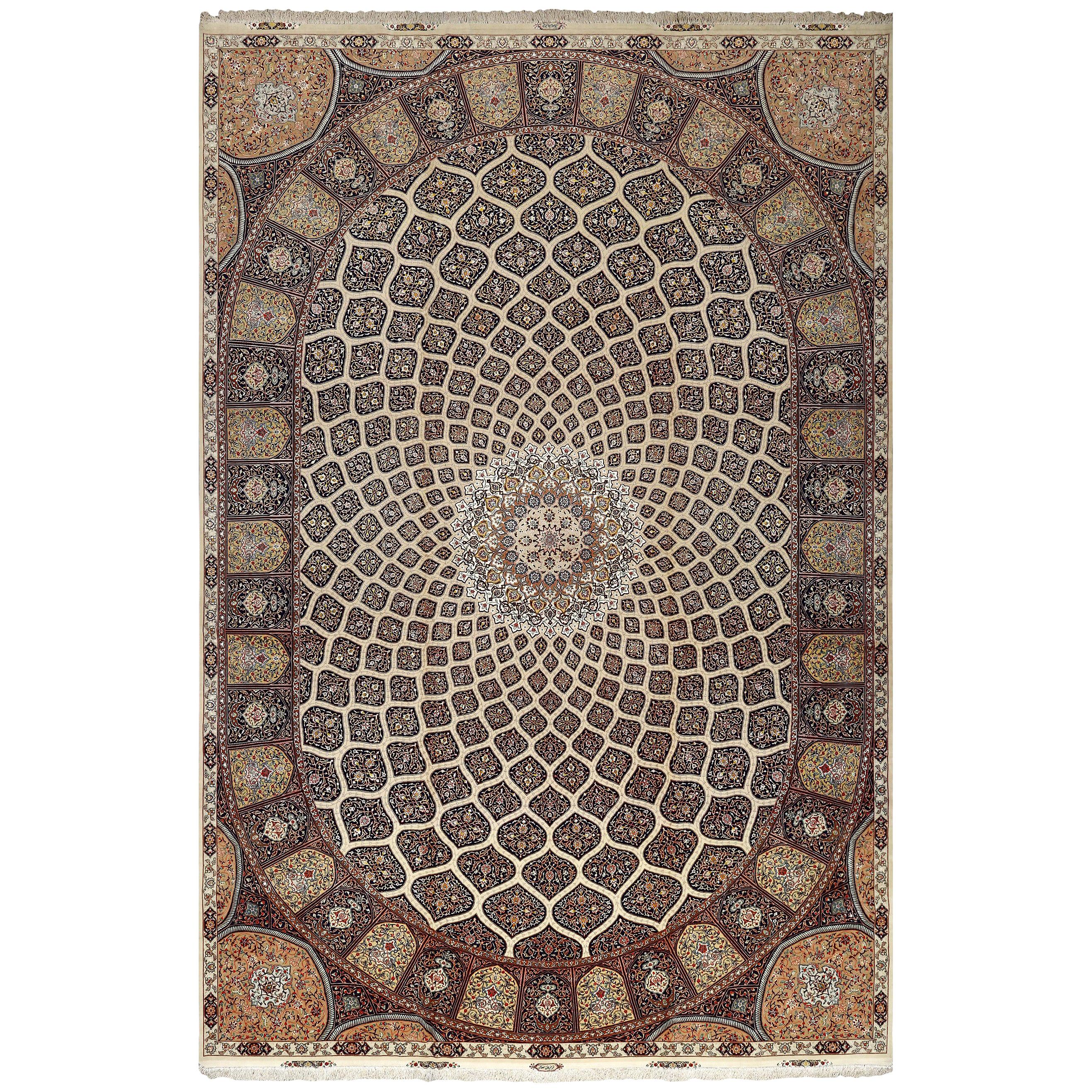 Nazmiyal Collection Vintage Tabriz Persian Rug. Size: 13 ft x 19 ft 4 in 