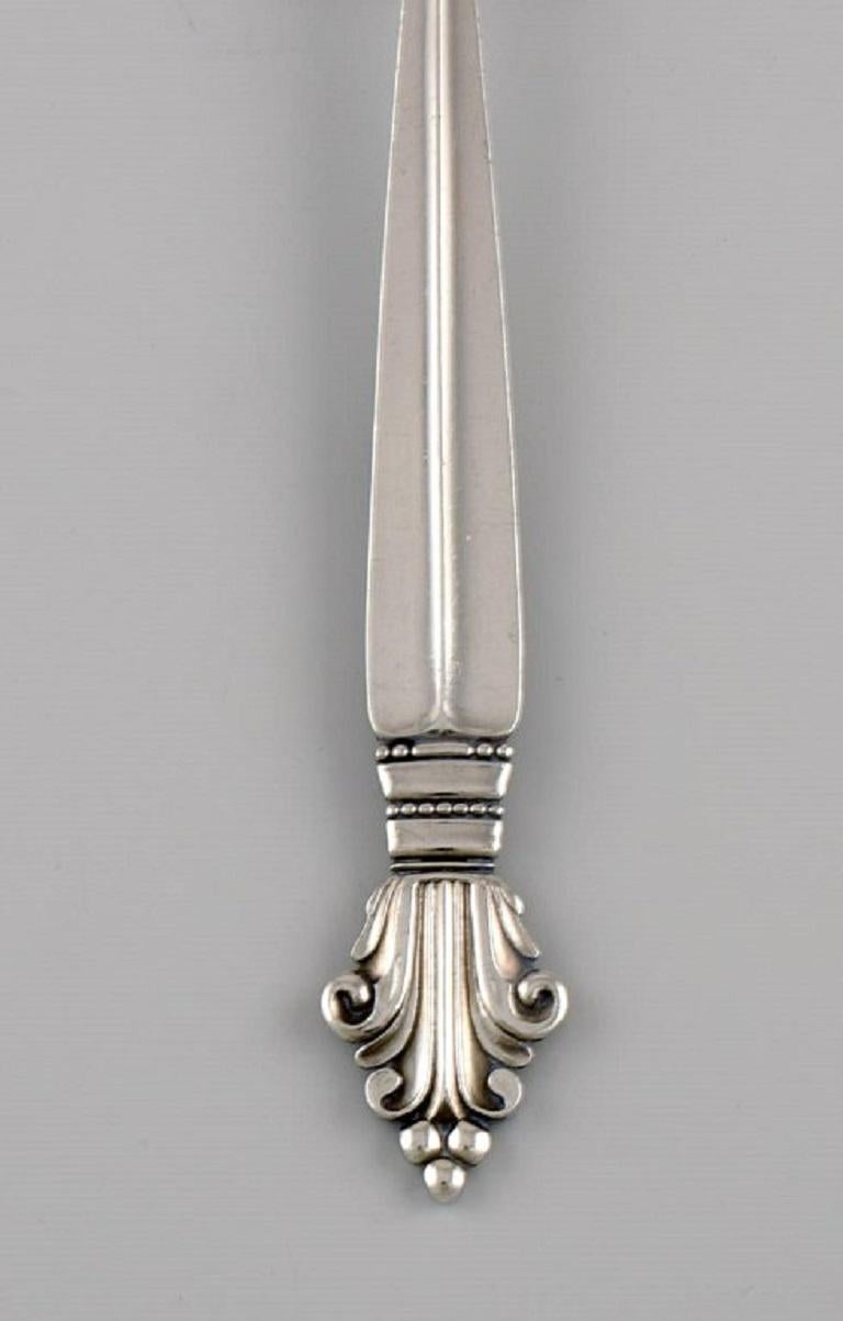 Art Deco Large Georg Jensen Acanthus Serving Spoon in Sterling Silver For Sale