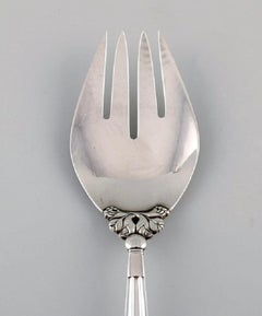 Large Georg Jensen Acorn Salad Fork in Sterling Silver