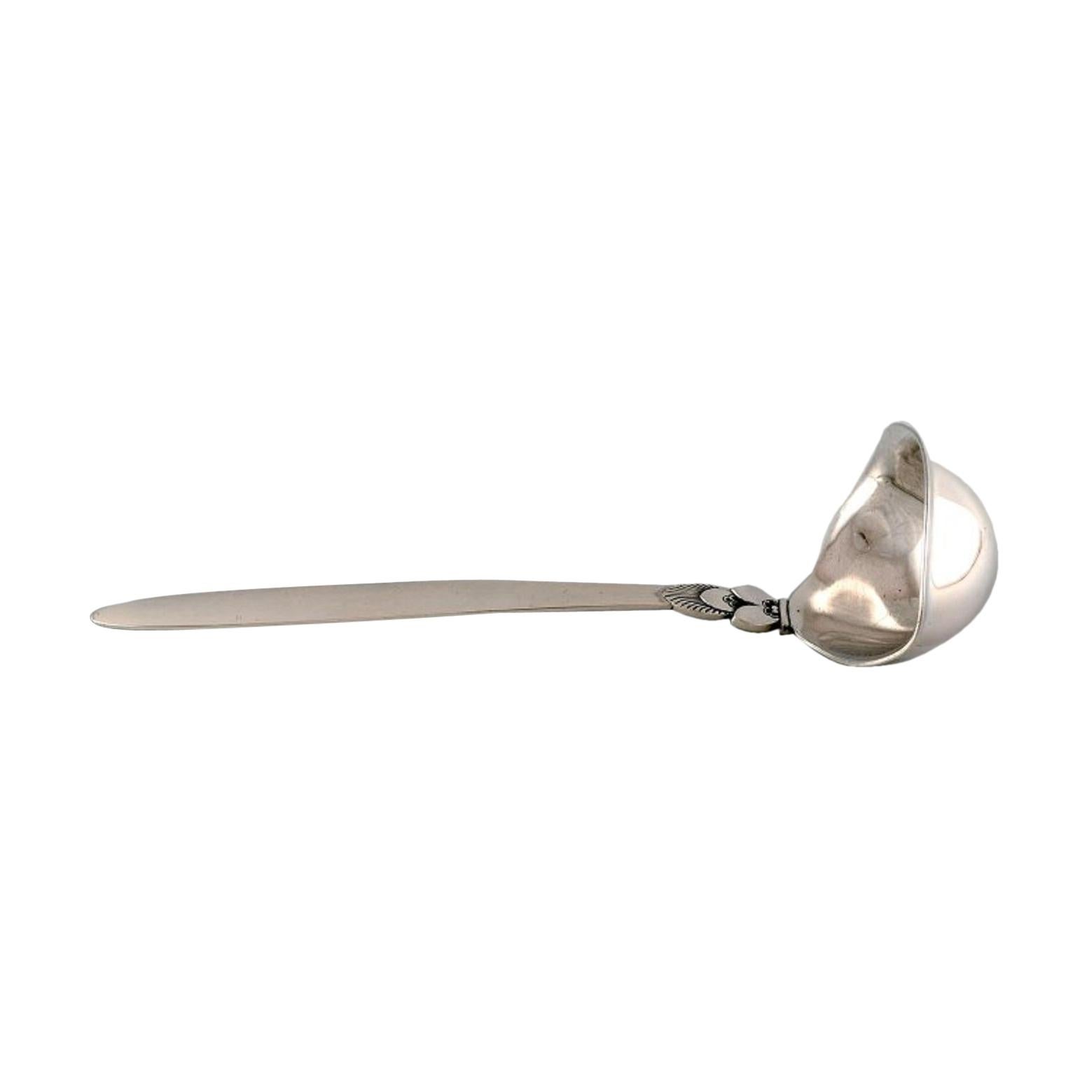 Large Georg Jensen "Cactus" Sauce Spoon in Sterling Silver, Dated 1932 For Sale