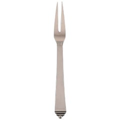 Large Georg Jensen "Pyramid" Cold Meat Fork in Sterling Silver