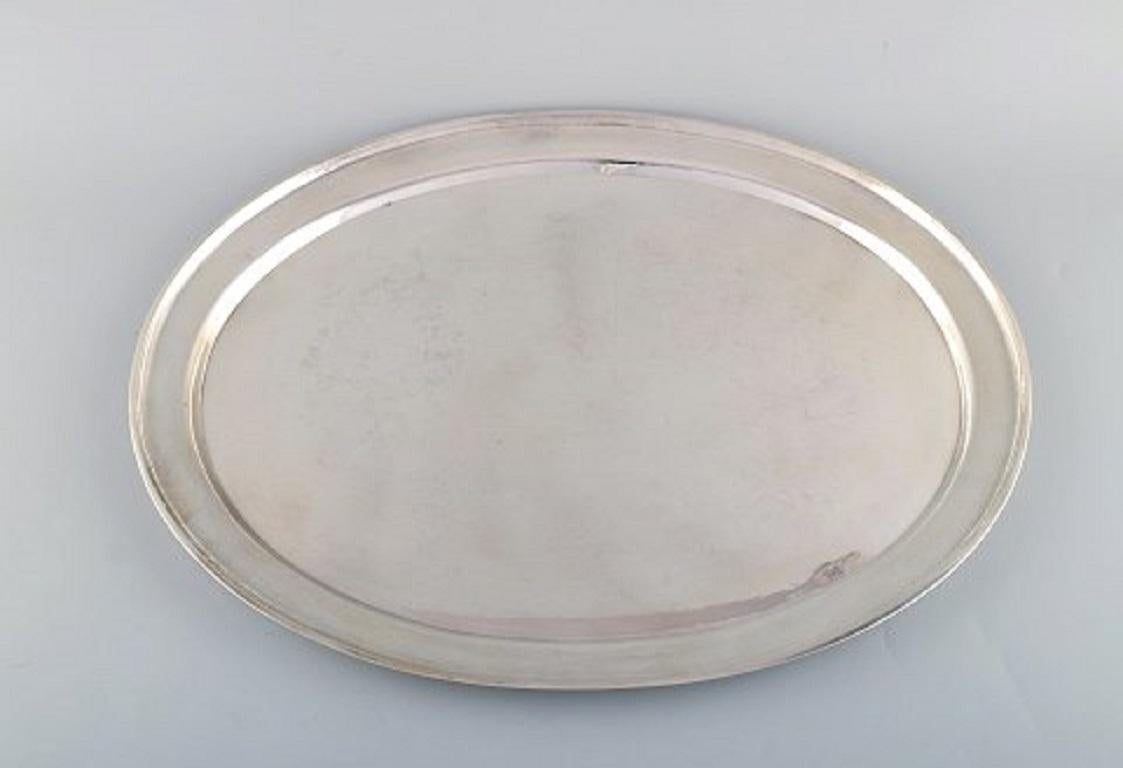 Danish Large Georg Jensen Serving Tray in Sterling Silver For Sale