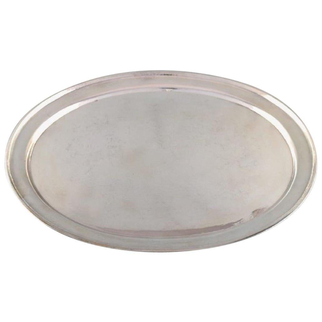 Large Georg Jensen Serving Tray in Sterling Silver For Sale