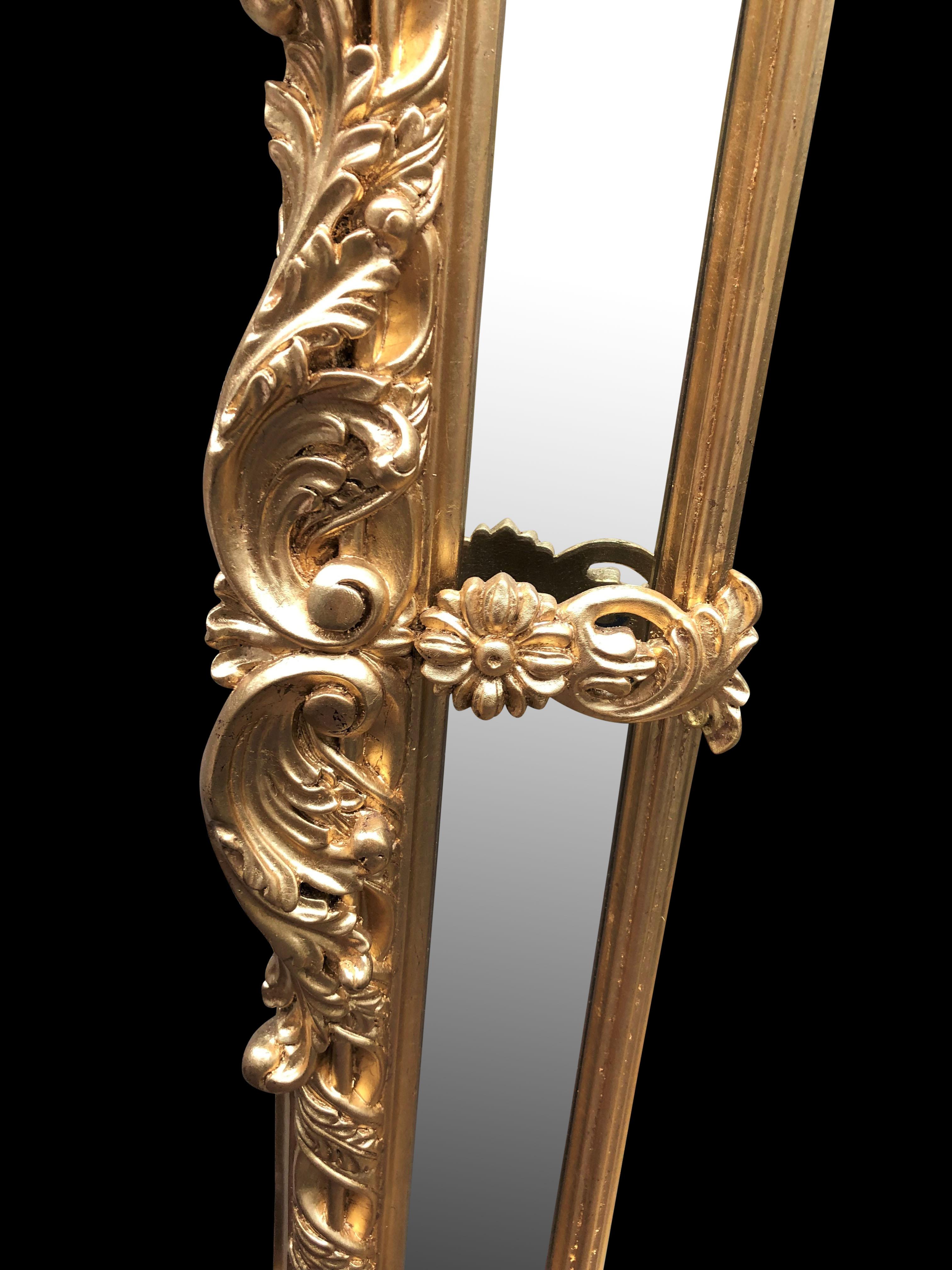 Large George II Gilt Pier Mirror, Carved Wood, 20th Century 2