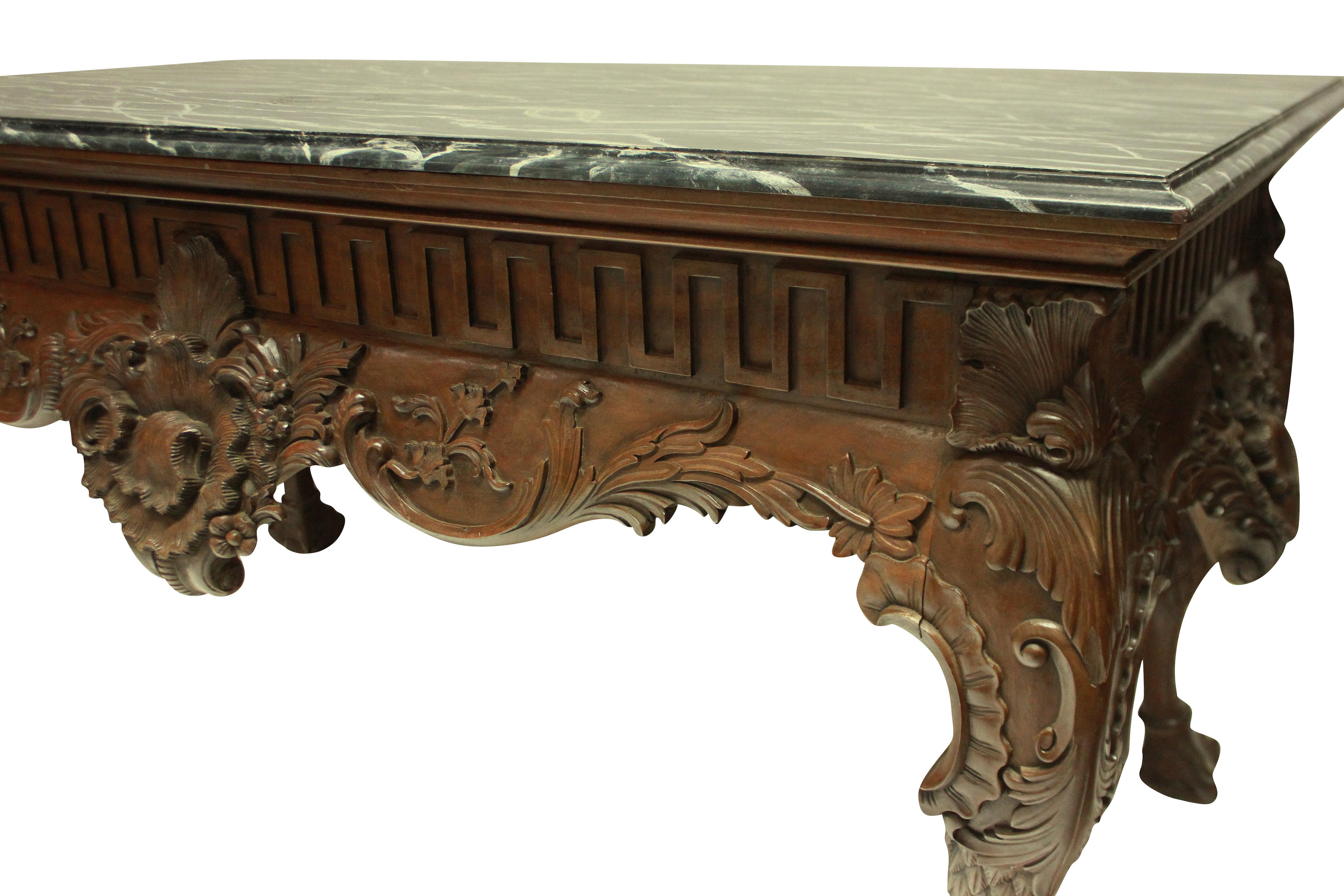 Large George II Style Carved Mahogany Centre Table 1