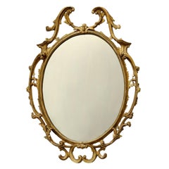 Large George II Style Carved Wood Gilt Mirror, circa 1860