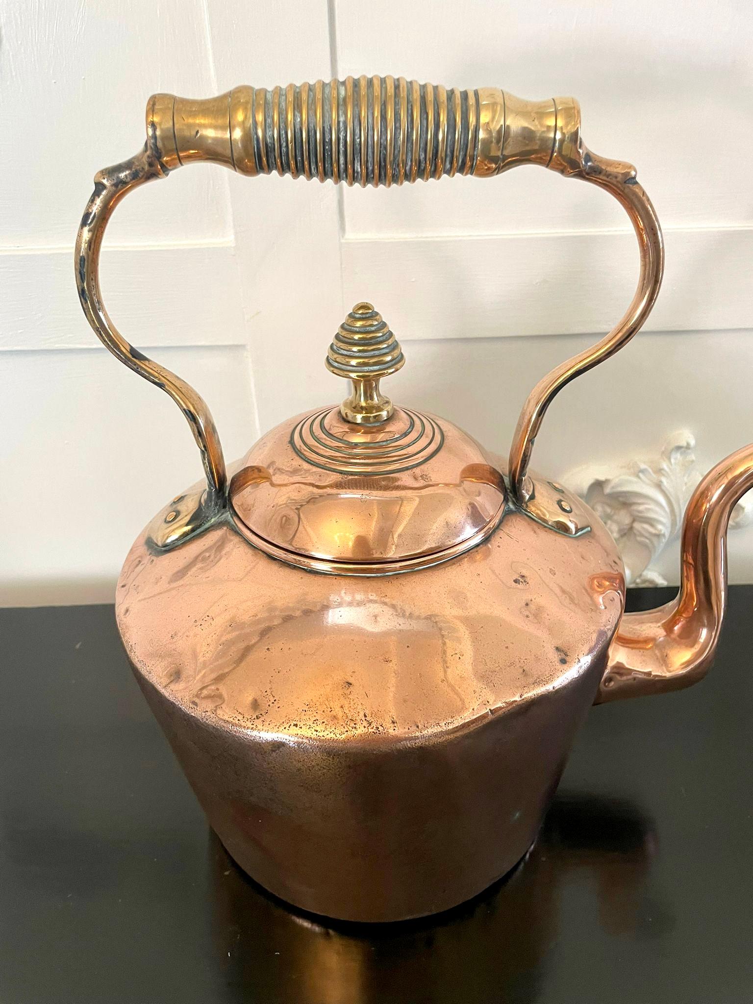 Large George III Antique Copper Kettle In Good Condition In Suffolk, GB