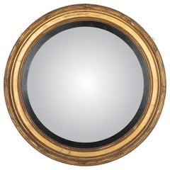 Grand miroir convexe en bois doré de style George III, réalisé par Thomas Fentham