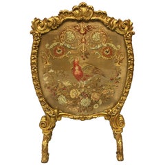 Large George III Giltwood Fire Screen