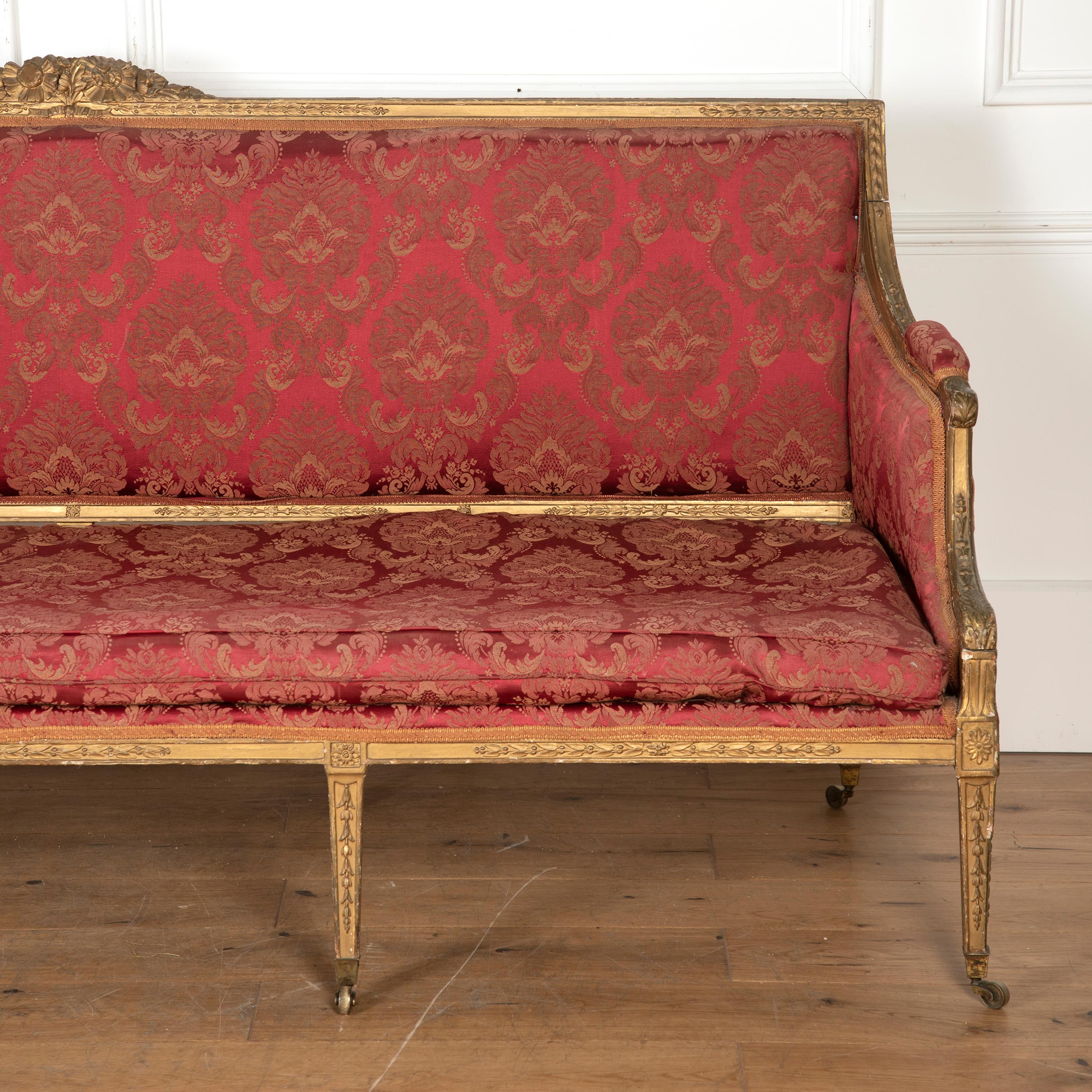 Large George III Giltwood Sofa For Sale 3