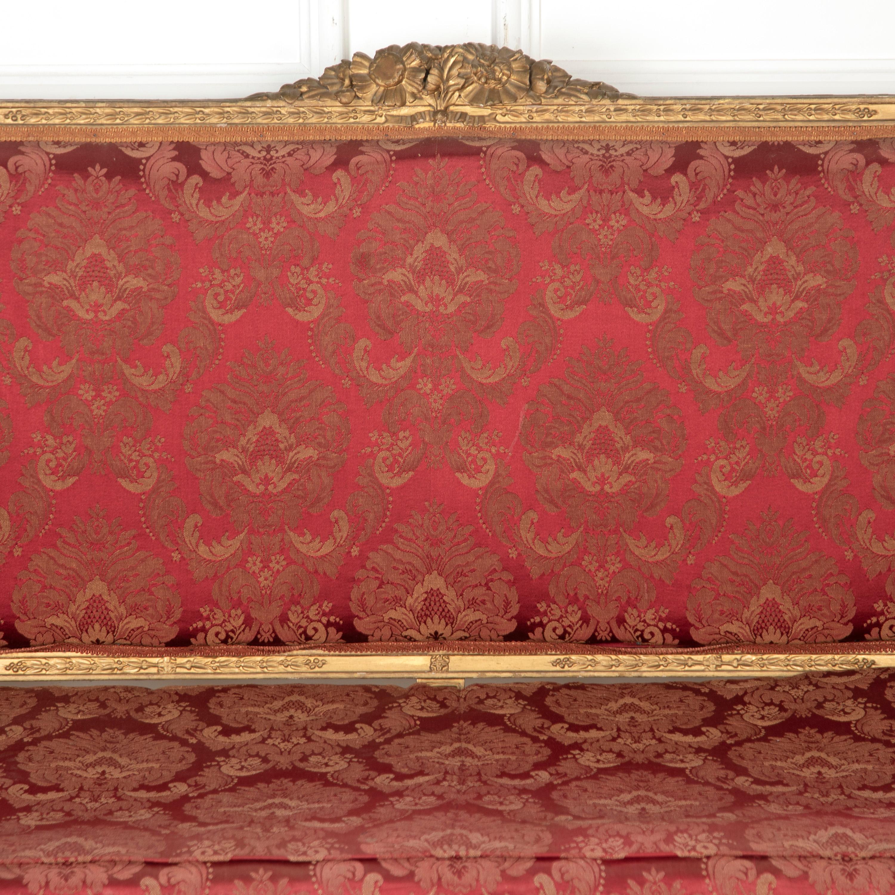 Large George III Giltwood Sofa For Sale 2
