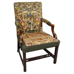 Large George III Walnut Gainsborough Chair with Original Fretwork c. 1760