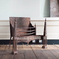 Large George III Wrought Iron Fire Grate