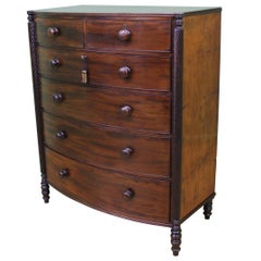 Large George IV Mahogany Bow Fronted Chest of Drawers