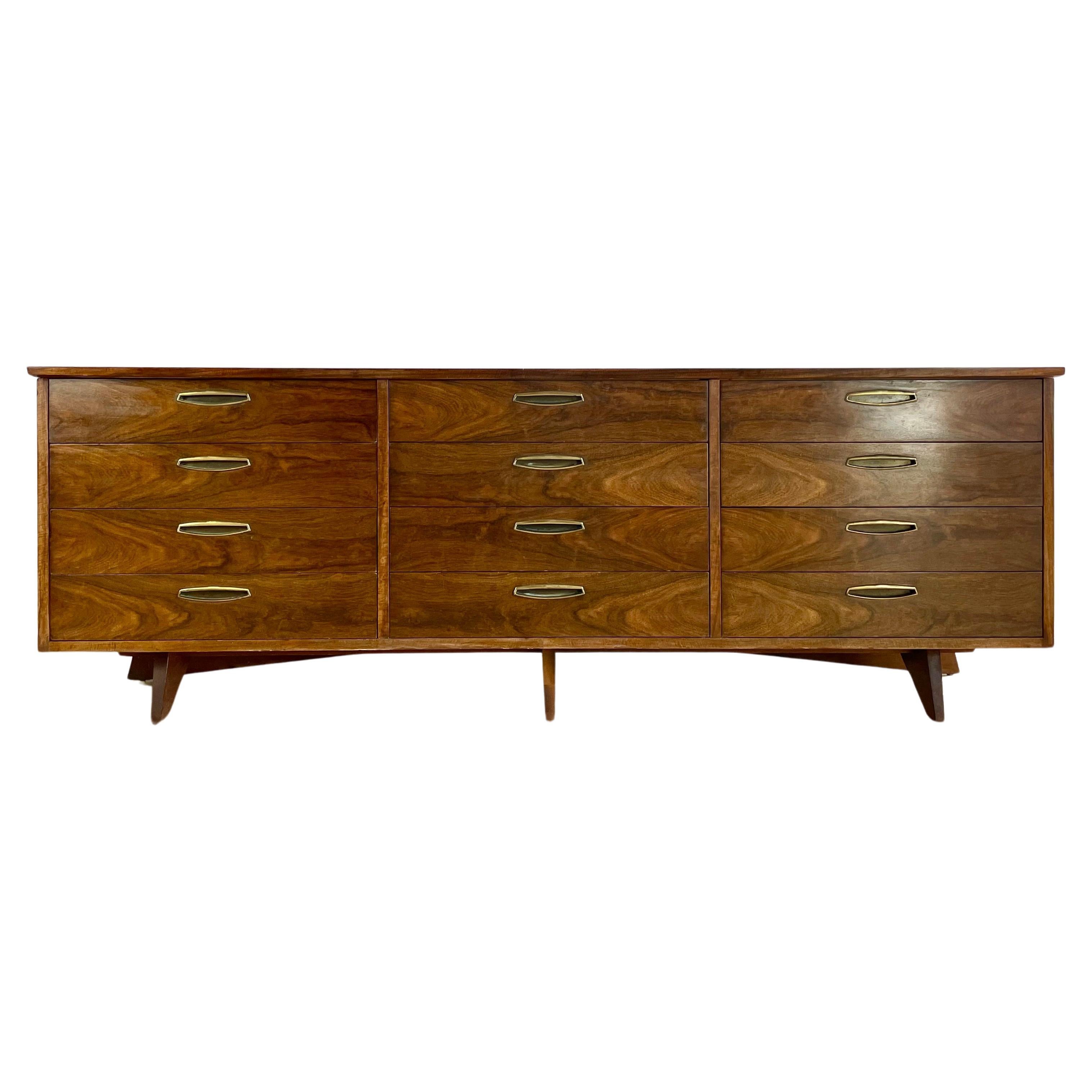 Large George Nakashima 12-Drawer Dresser for Widdicomb For Sale