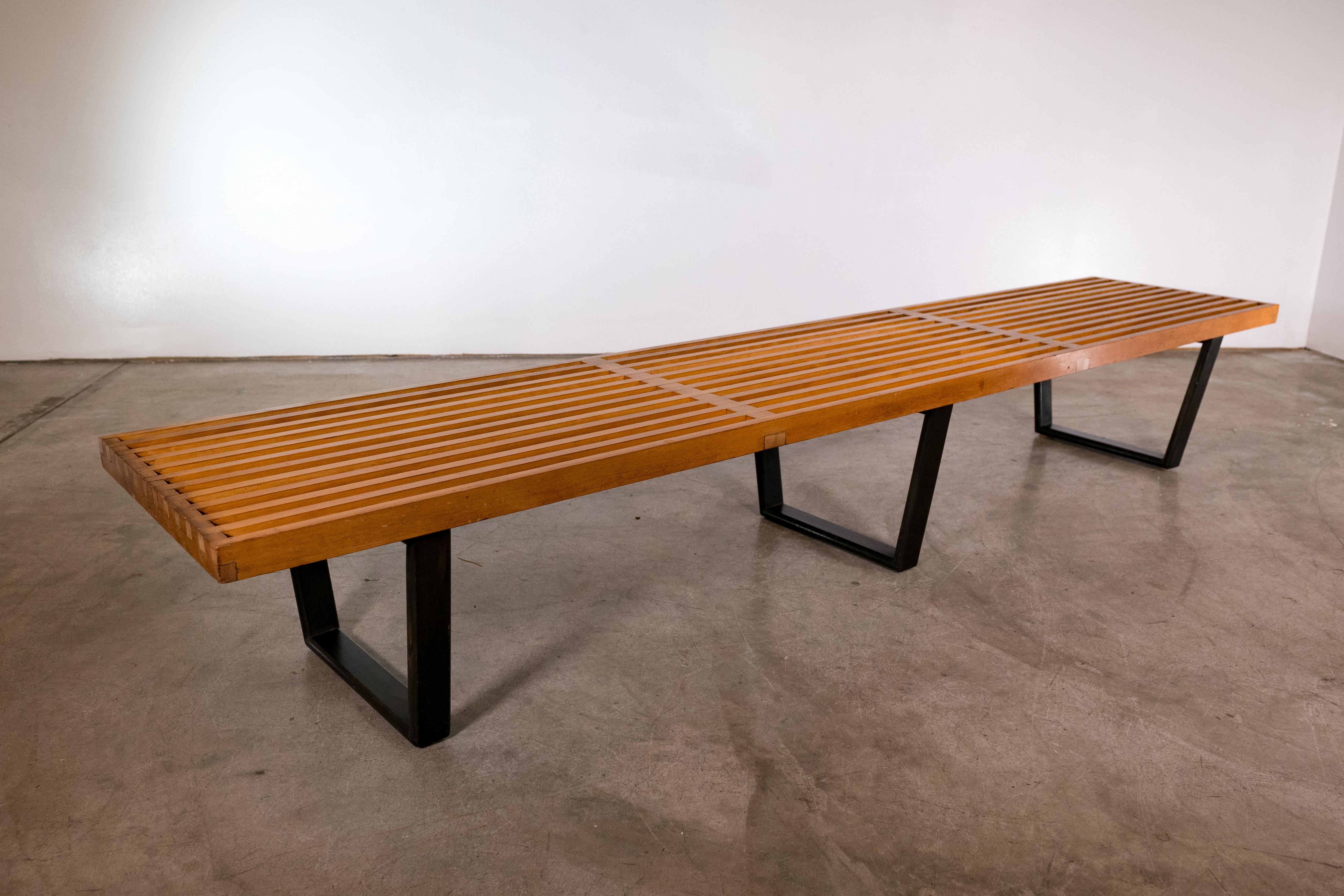 Mid-Century Modern Large George Nelson Slat Bench for Herman Miller