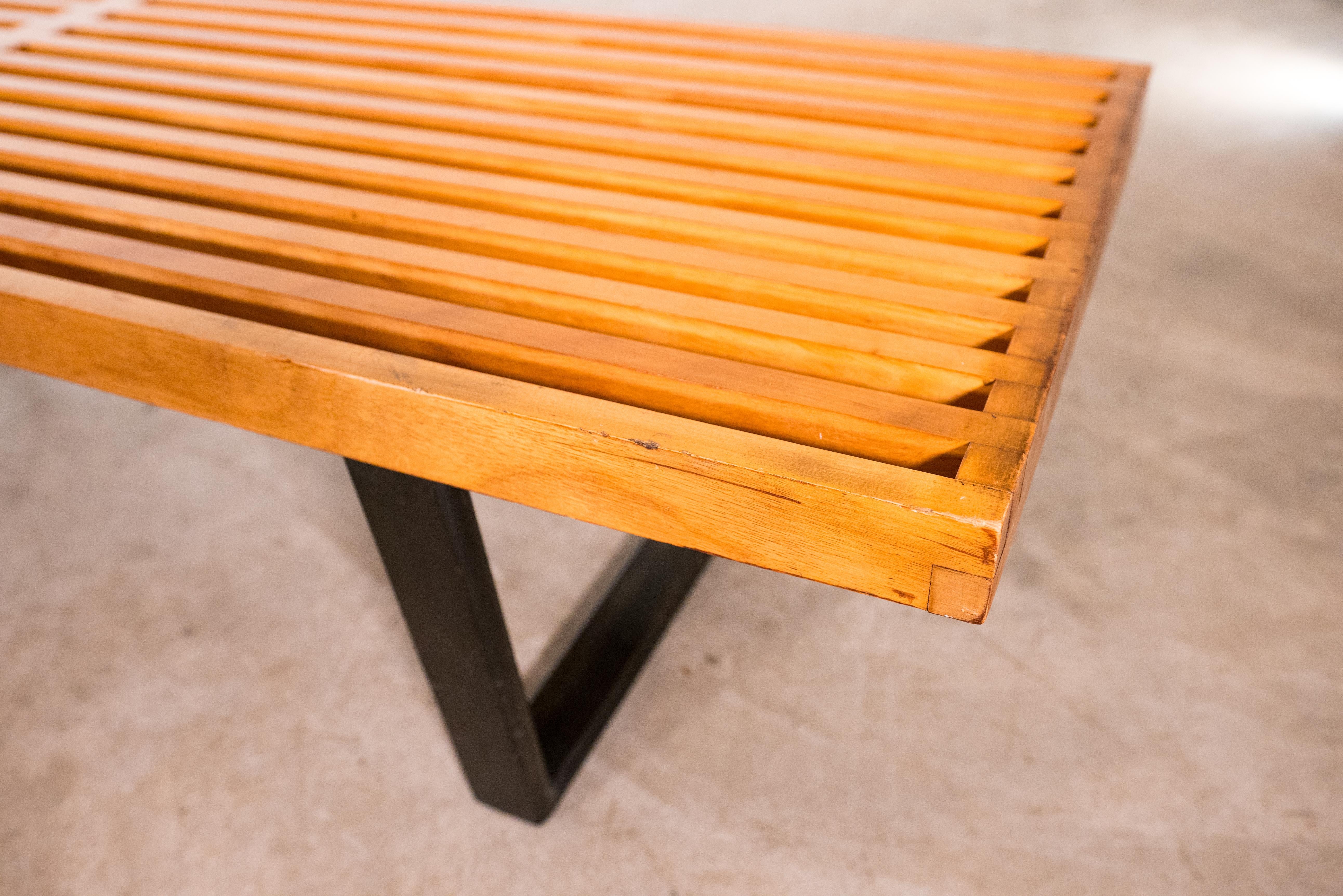 20th Century Large George Nelson Slat Bench for Herman Miller