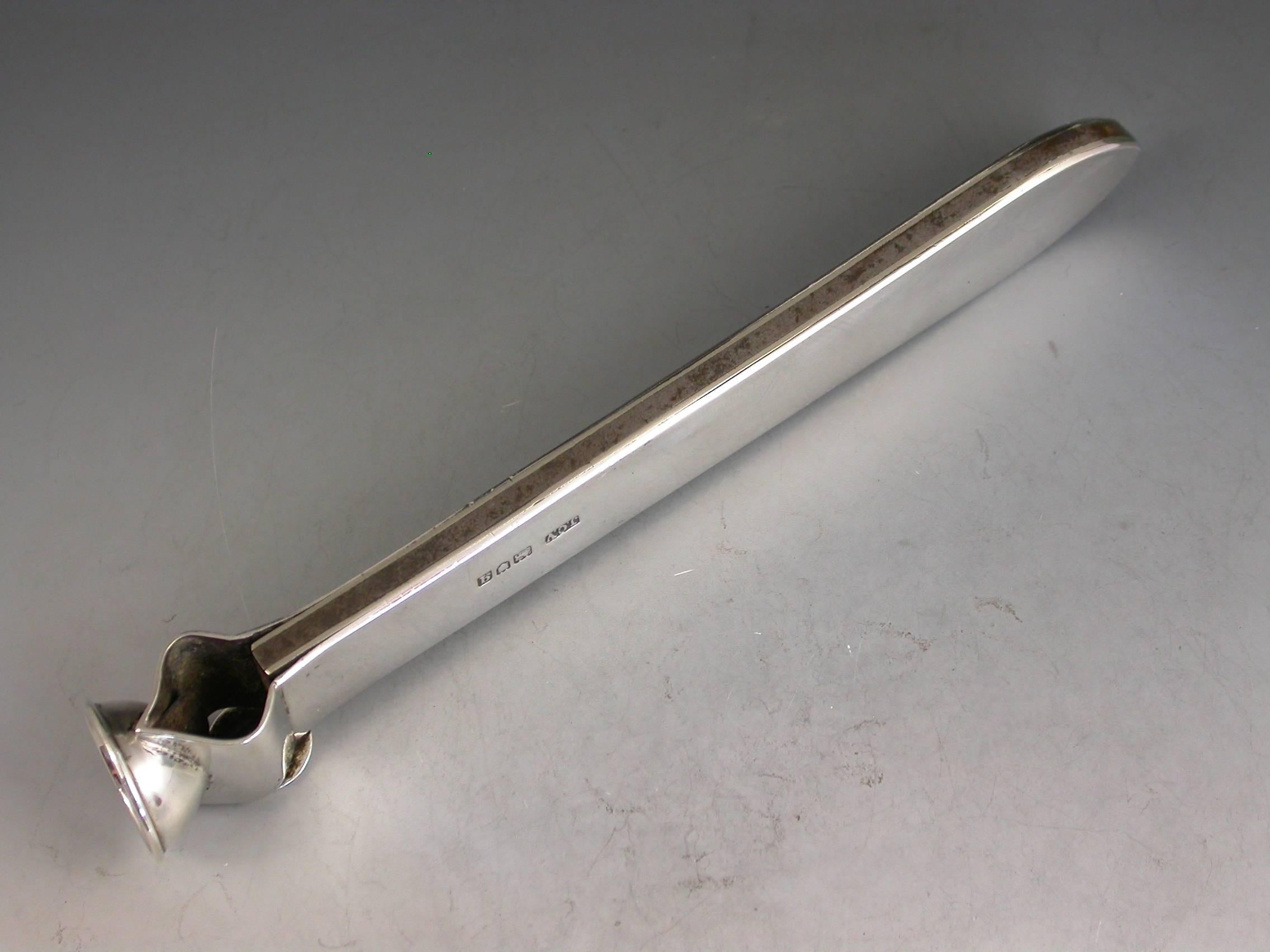 Early 20th Century Large George V Antique Silver Mounted Cigar Cutter. By J C Vickery, London, 1911