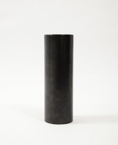 Grand vase cylindrique noir mat de style Georges Jouve, France, vers les années 1950