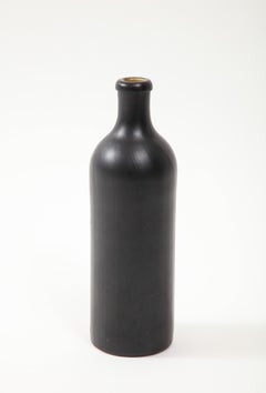 Large Georges Jouve Style Period Black Matte Vase, France, c. 1950