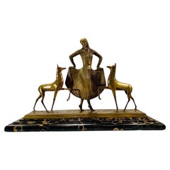 Large Georges Lavroff french Art Deco bronze circa 1930 group.