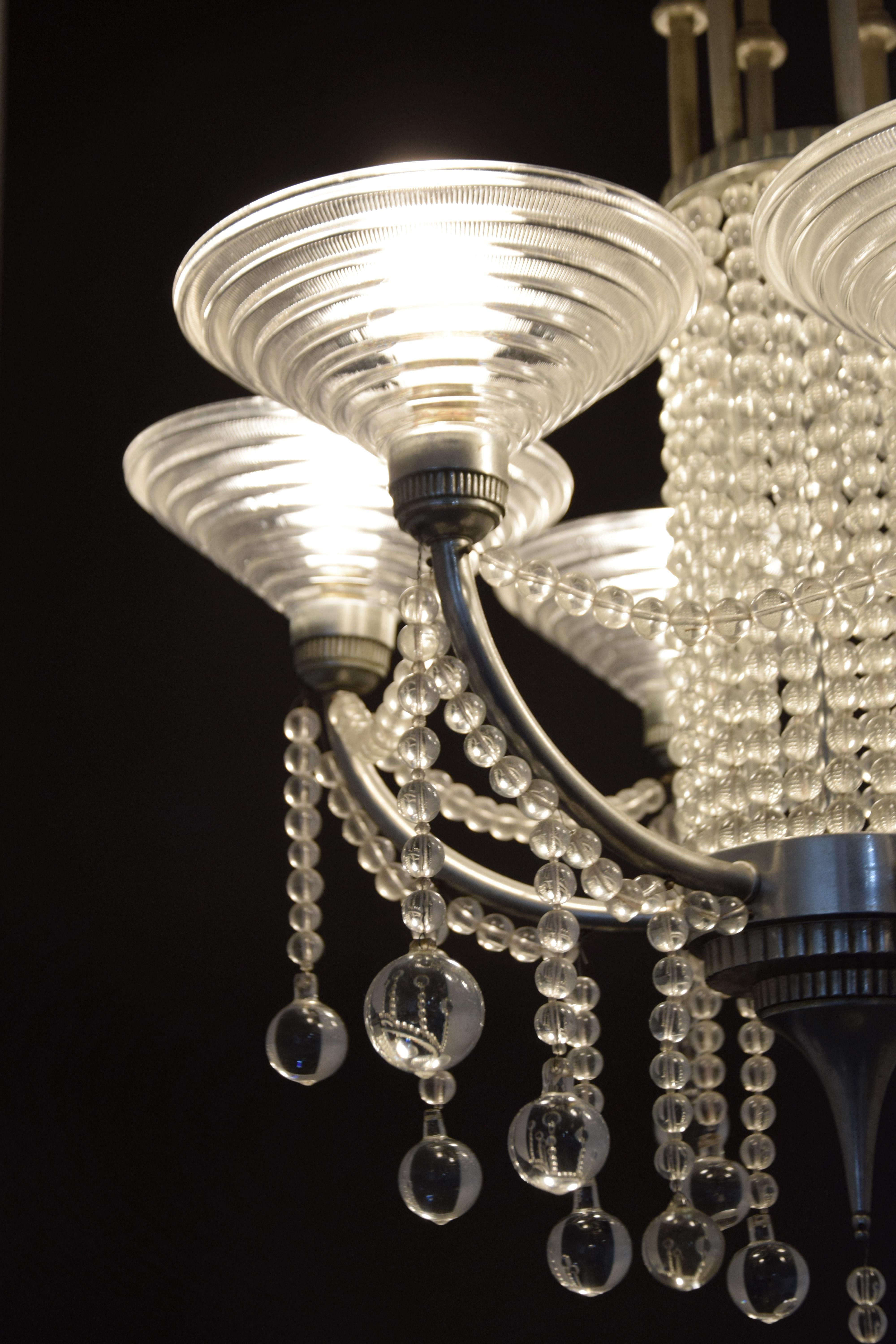20ième siècle Grand lustre Georges Leleu, 2 disponibles en vente