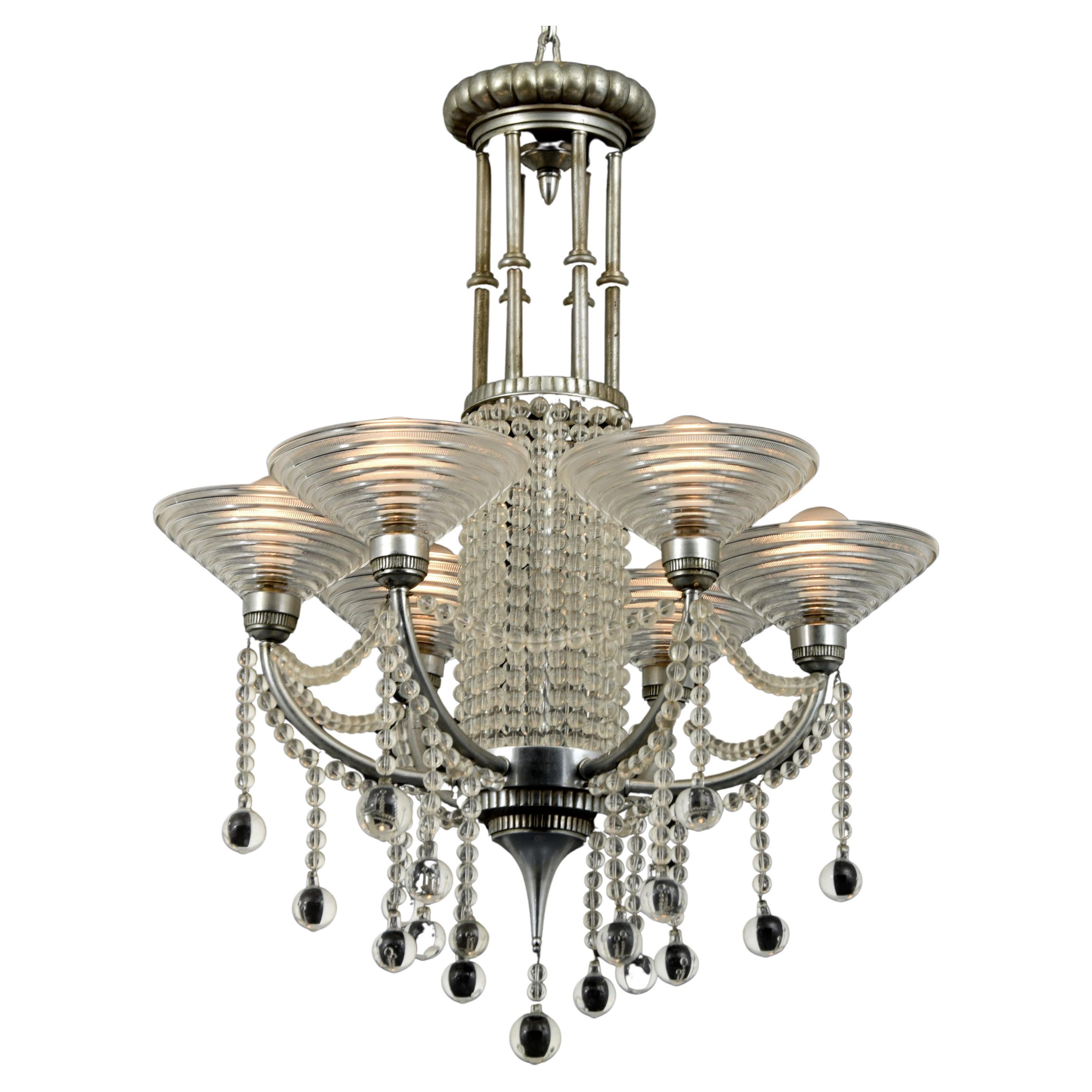 Grand lustre Georges Leleu, 2 disponibles en vente